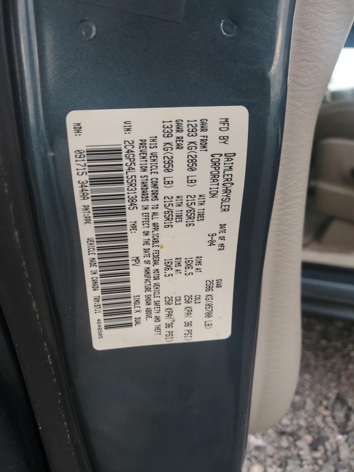 2005 Chrysler Town & Country Touring Teal vin: 2C4GP54L55R313845