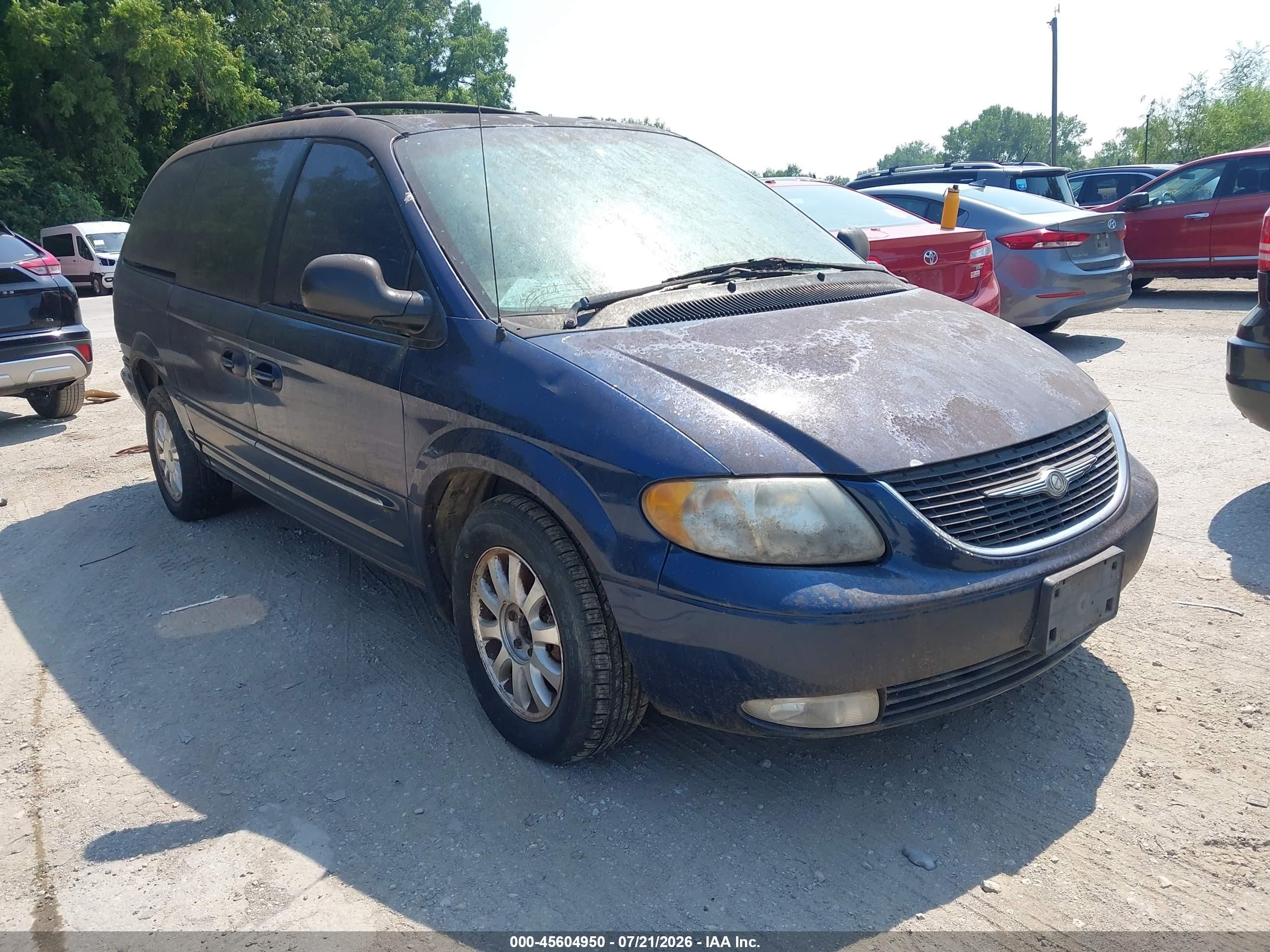 2002 Chrysler Town & Country Lxi Blue vin: 2C4GP54L72R791485