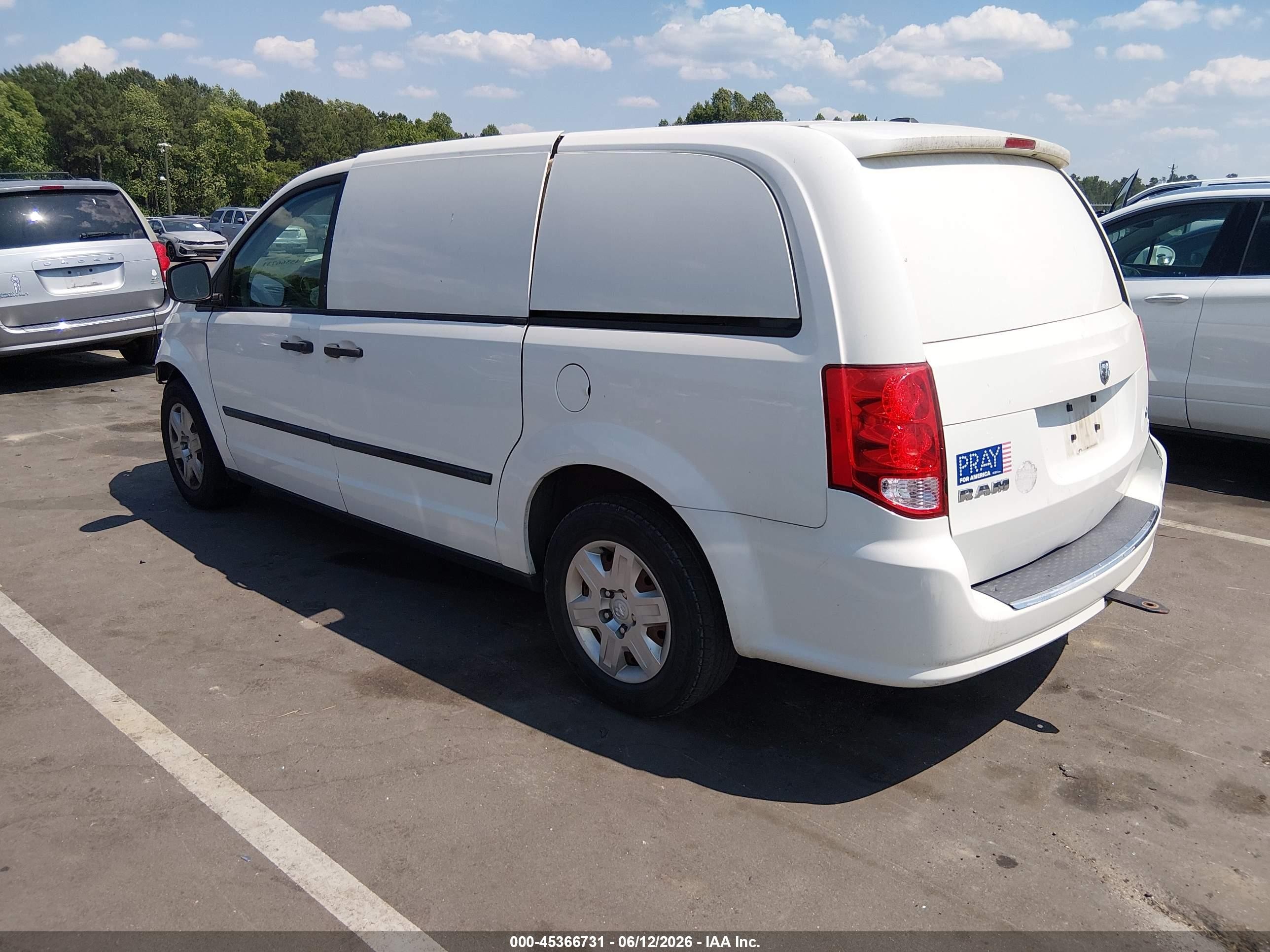 2012 Ram Cargo C/v Белый vin: 2C4JDGAG4CR374621