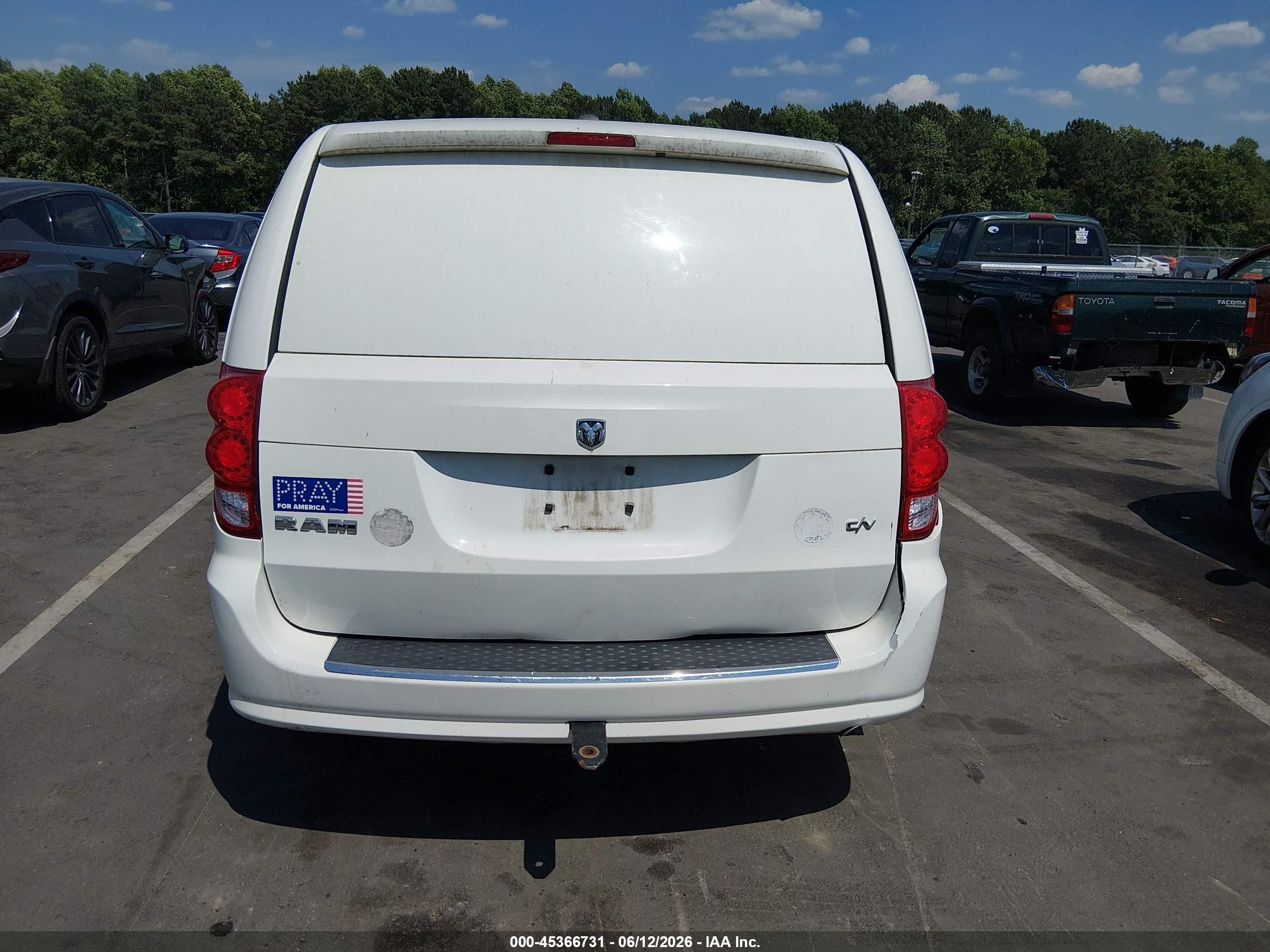 2012 Ram Cargo C/v Белый vin: 2C4JDGAG4CR374621