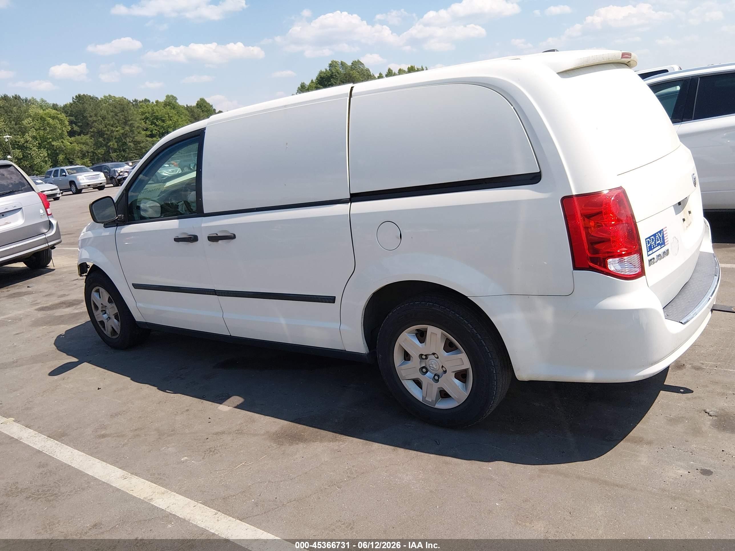 2012 Ram Cargo C/v Белый vin: 2C4JDGAG4CR374621