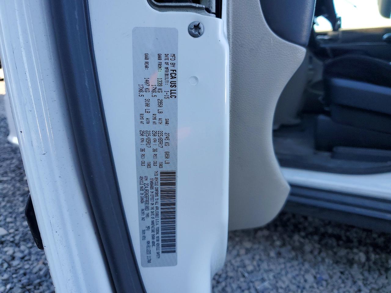2015 Ram Tradesman White vin: 2C4JRGAG6FR681083