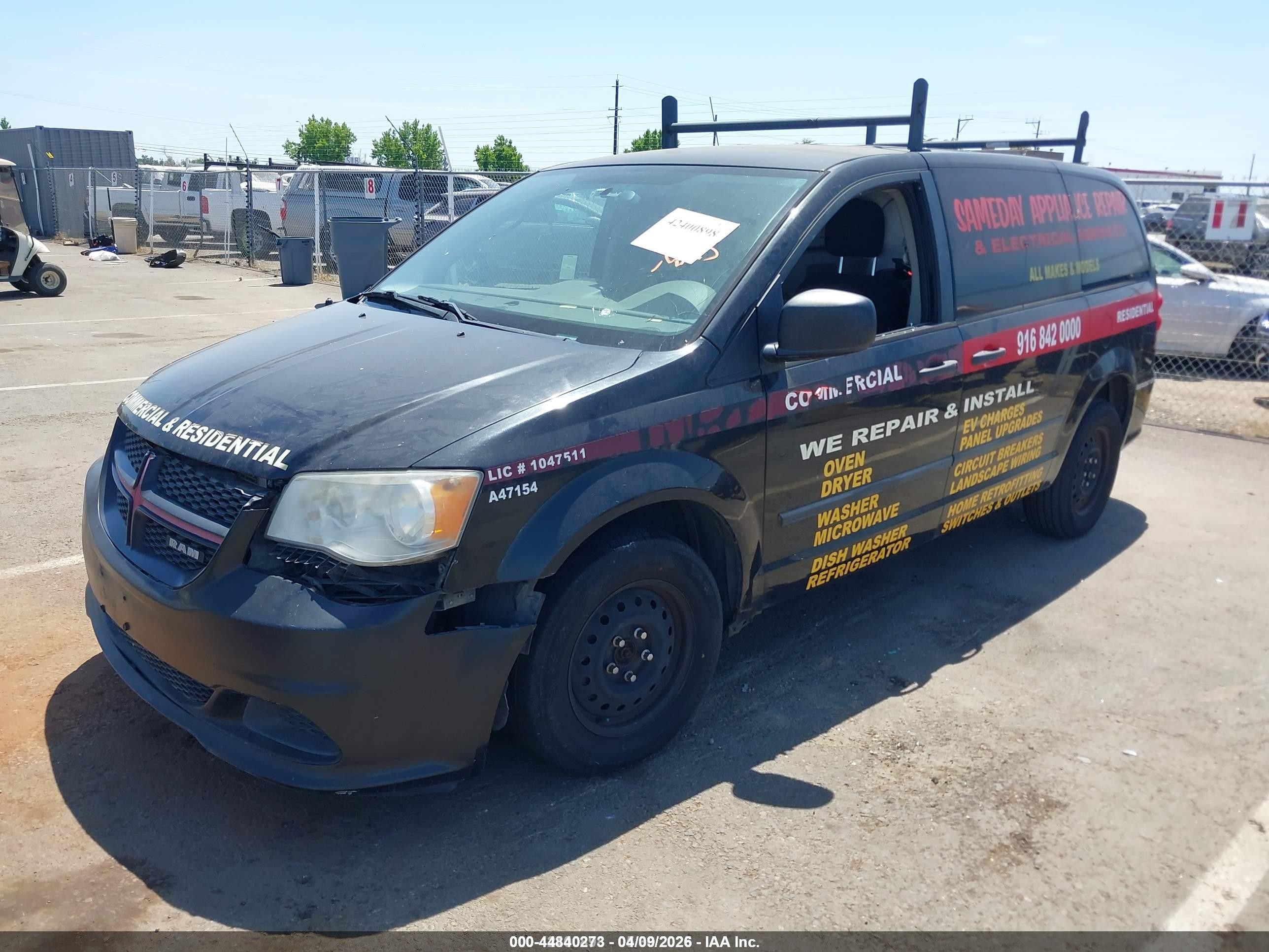 2013 Ram Cargo Tradesman Черный vin: 2C4JRGAG8DR727431