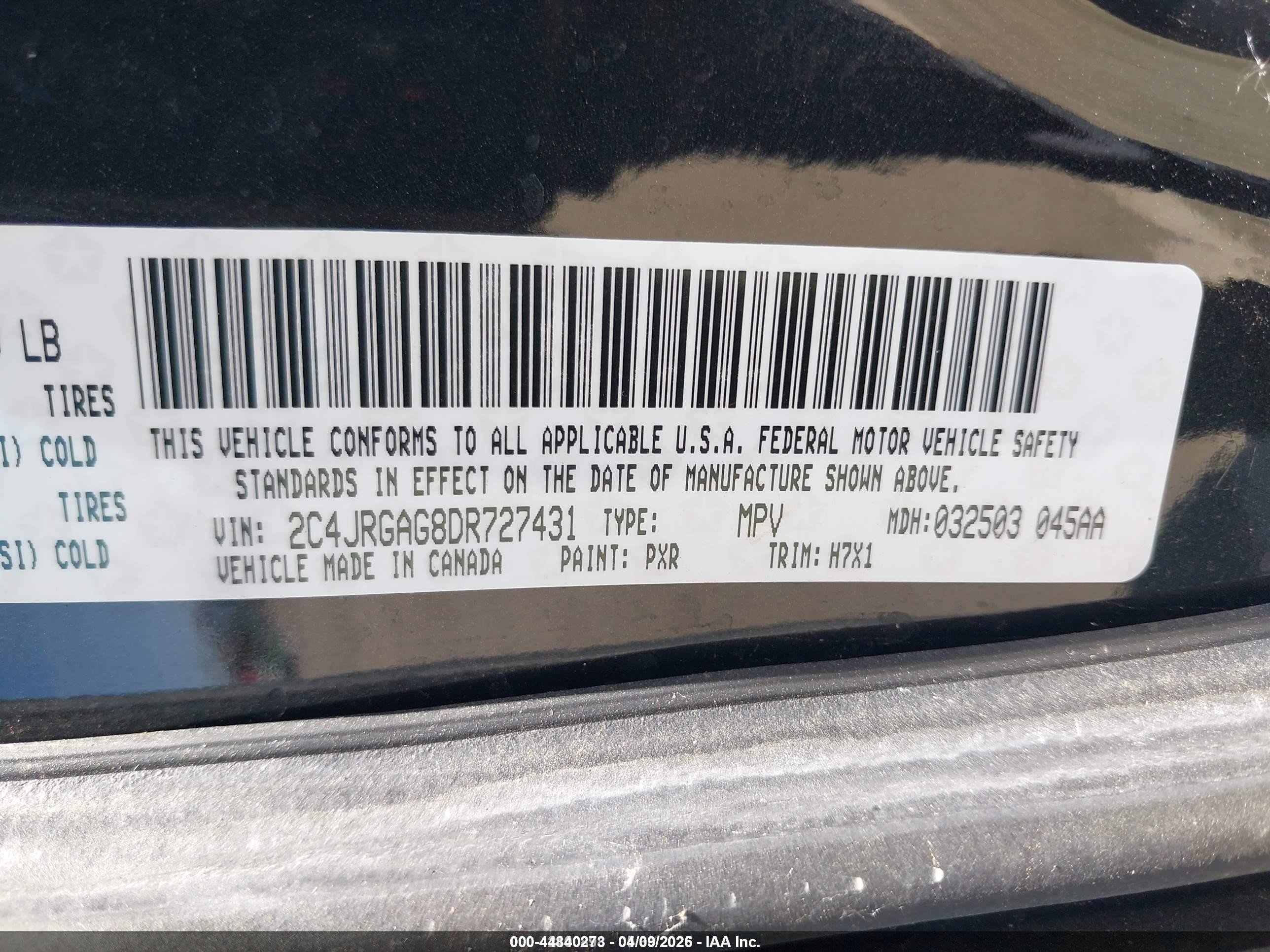 2013 Ram Cargo Tradesman Черный vin: 2C4JRGAG8DR727431