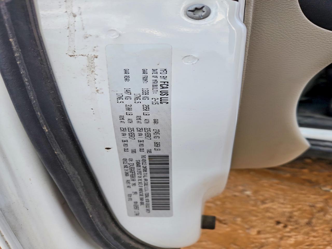 2015 Ram Tradesman White vin: 2C4JRGAG8FR680100