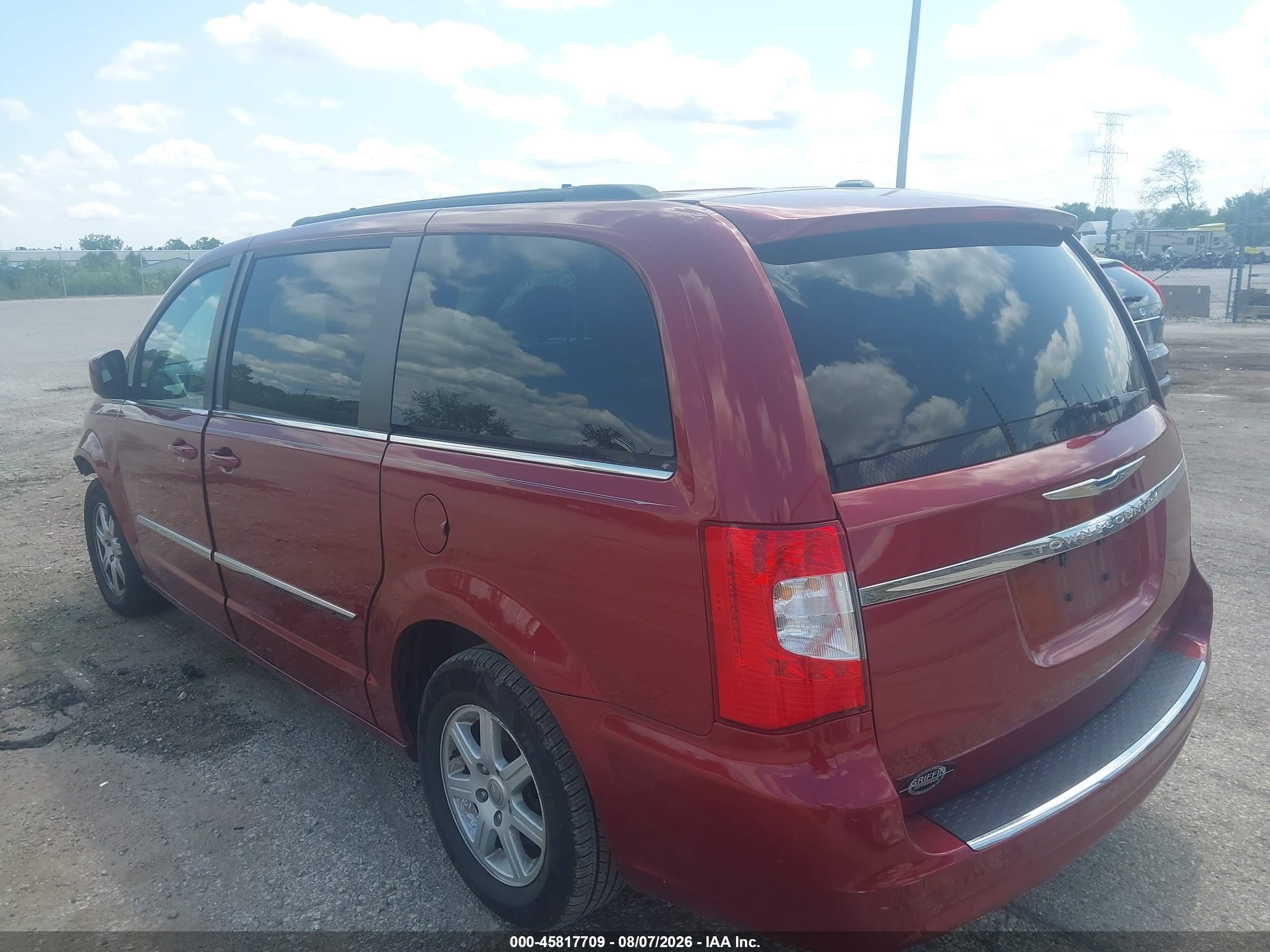 2012 Chrysler Town & Country Touring Красный vin: 2C4RC1BG0CR189550
