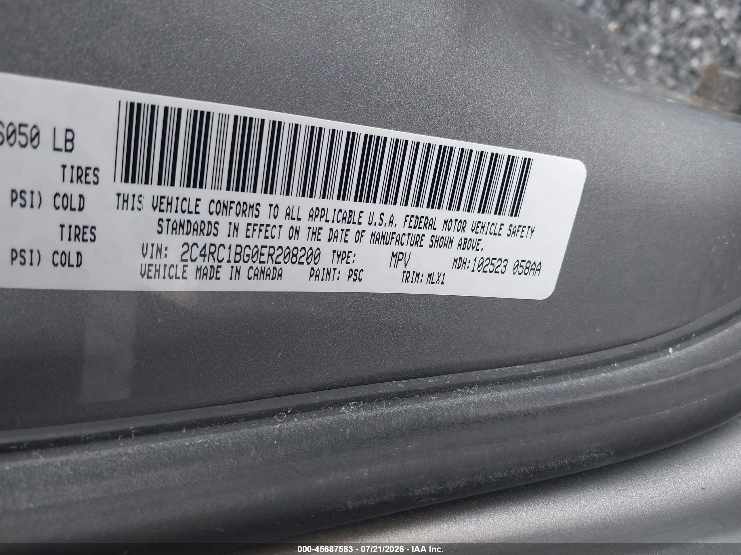2014 Chrysler Town & Country Touring Silver vin: 2C4RC1BG0ER208200