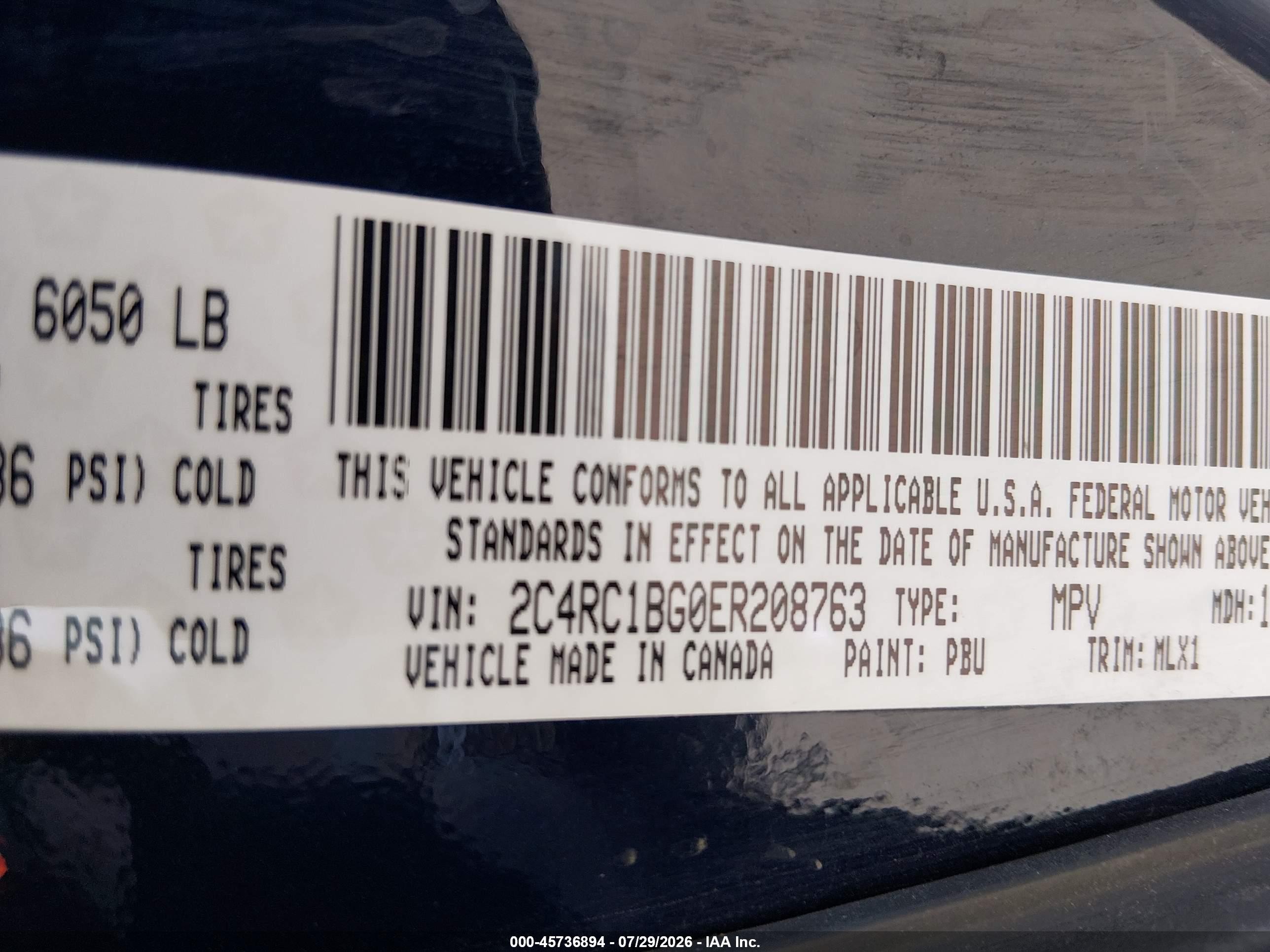 2014 Chrysler Town & Country Touring Синий vin: 2C4RC1BG0ER208763