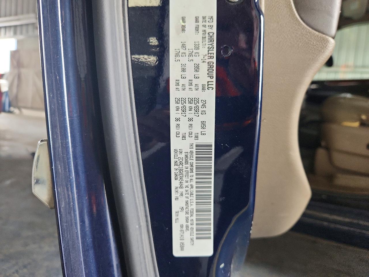 2014 Chrysler Town & Country Touring Blue vin: 2C4RC1BG0ER454048