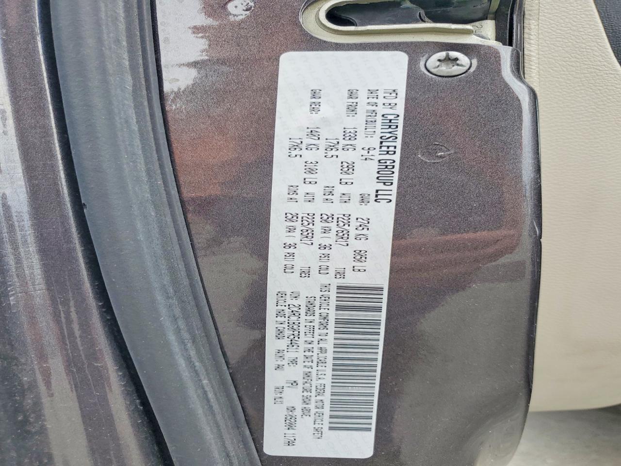 2015 Chrysler Town & Country Touring Gray vin: 2C4RC1BG0FR544611