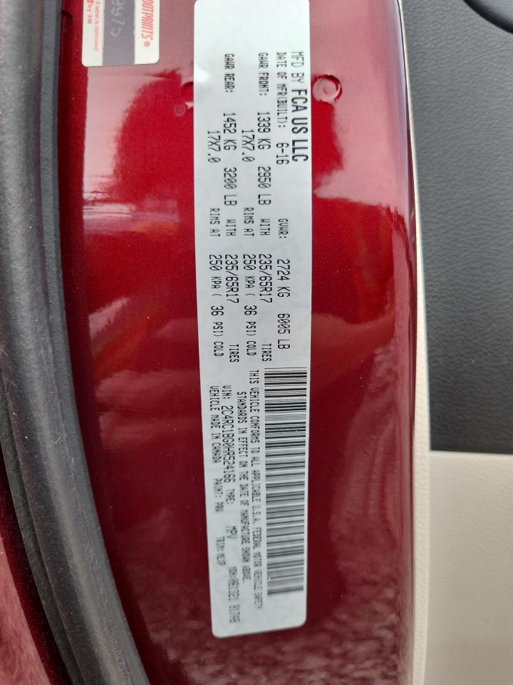 2017 Chrysler Pacifica Touring L Red vin: 2C4RC1BG0HR524166