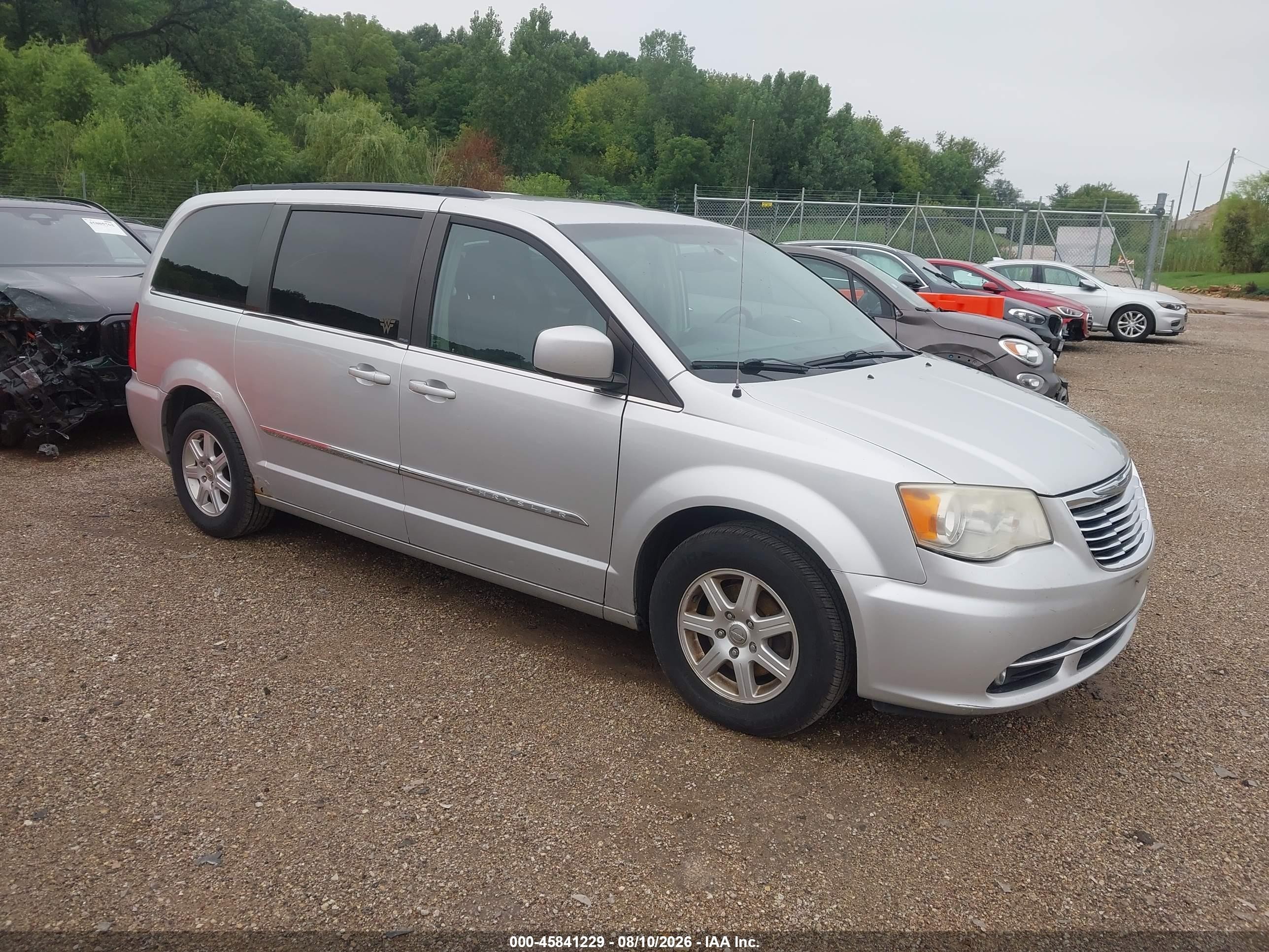 2012 Chrysler Town & Country Touring Silver vin: 2C4RC1BG1CR293299