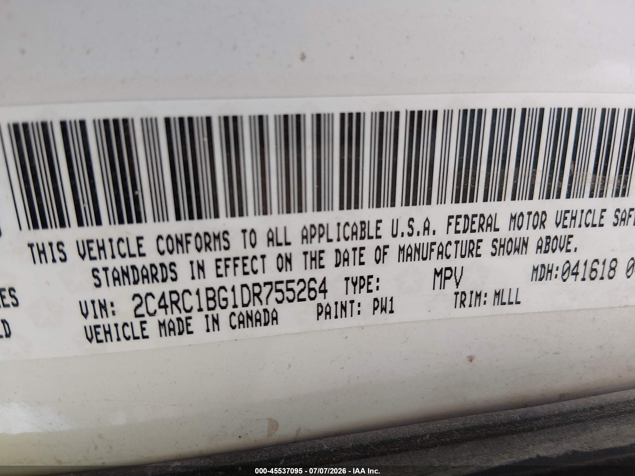 2013 Chrysler Town & Country Touring Белый vin: 2C4RC1BG1DR755264