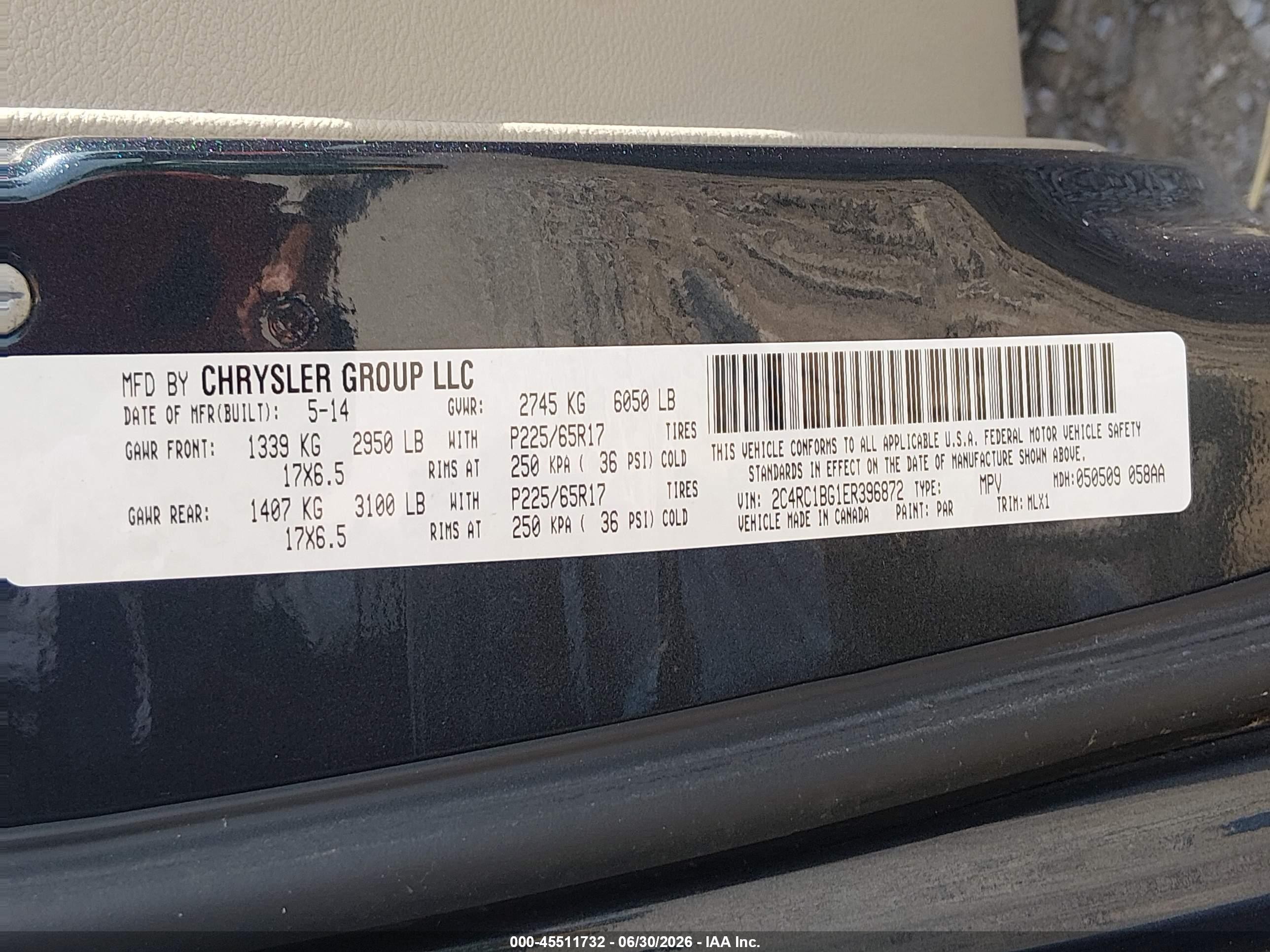 2014 Chrysler Town & Country Touring Gray vin: 2C4RC1BG1ER396872