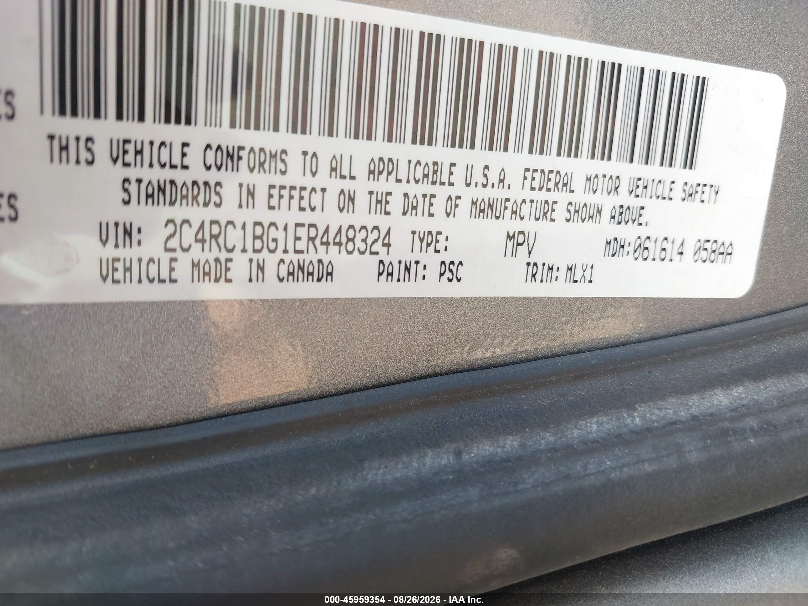 2014 Chrysler Town & Country Touring Silver vin: 2C4RC1BG1ER448324