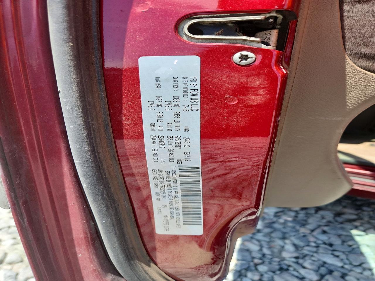 2015 Chrysler Town & Country Touring Red vin: 2C4RC1BG1FR752920