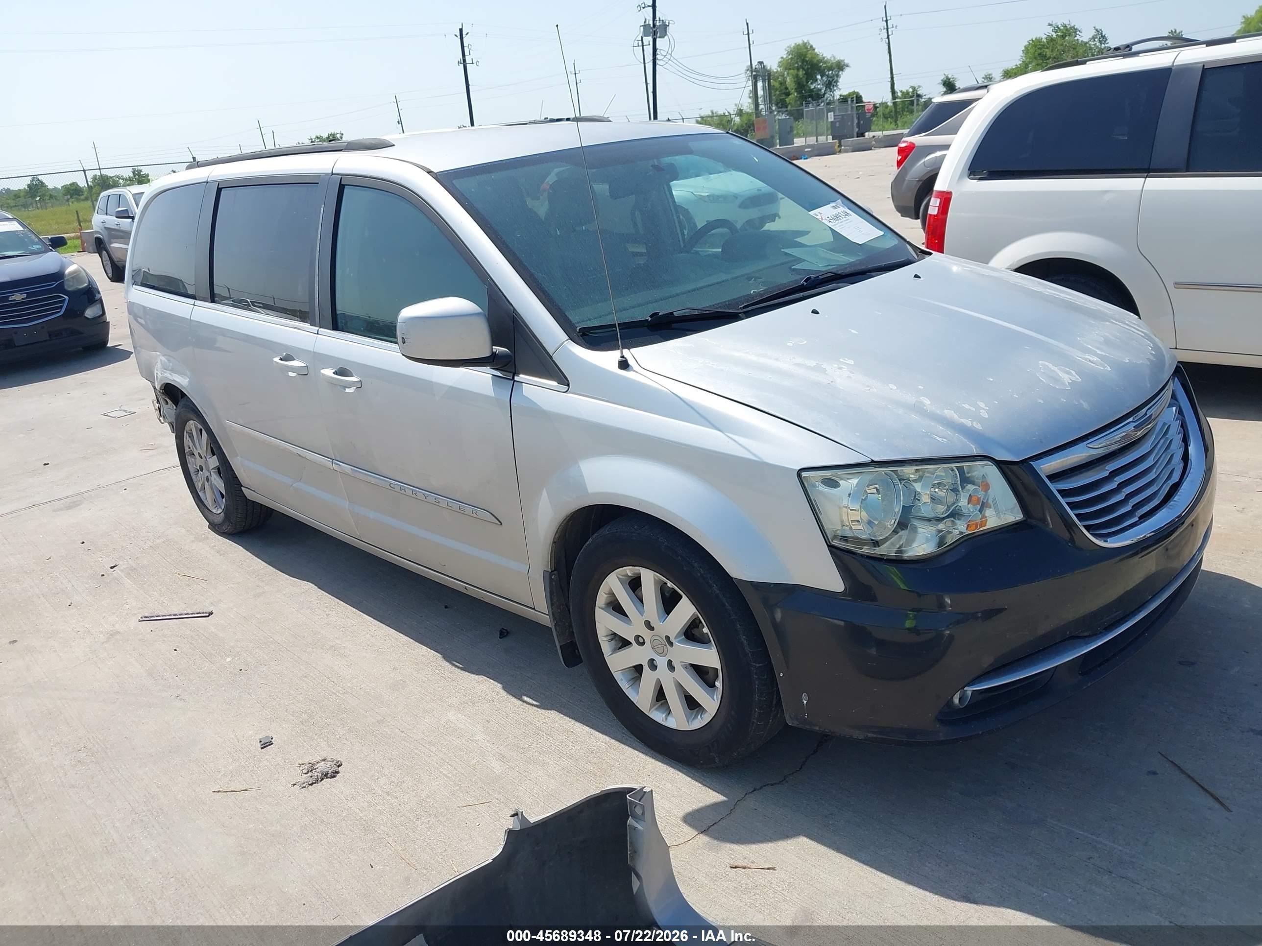 2012 Chrysler Town & Country Touring Silver vin: 2C4RC1BG2CR208678