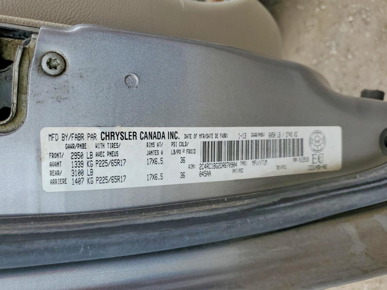 2013 Chrysler Town & Country Touring Серебряный vin: 2C4RC1BG2DR670904