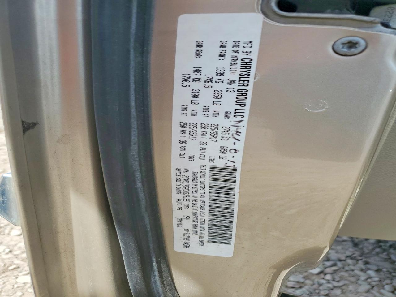 2013 Chrysler Town & Country Touring Gold vin: 2C4RC1BG2DR675195