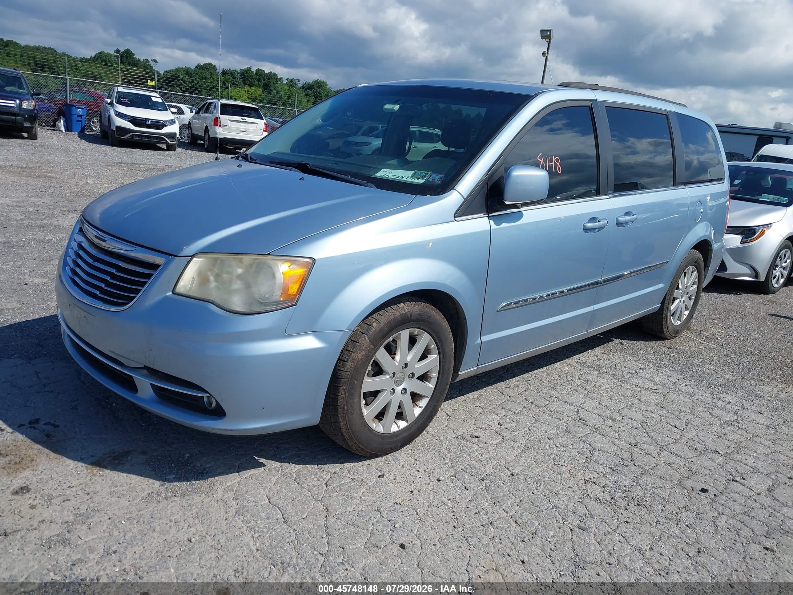 2013 Chrysler Town & Country Touring Light Blue vin: 2C4RC1BG2DR732009