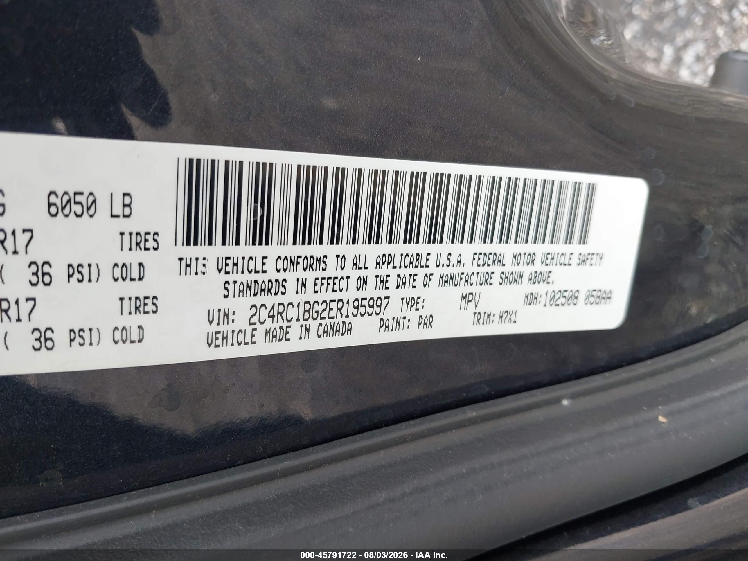 2014 Chrysler Town & Country Touring Gray vin: 2C4RC1BG2ER195997