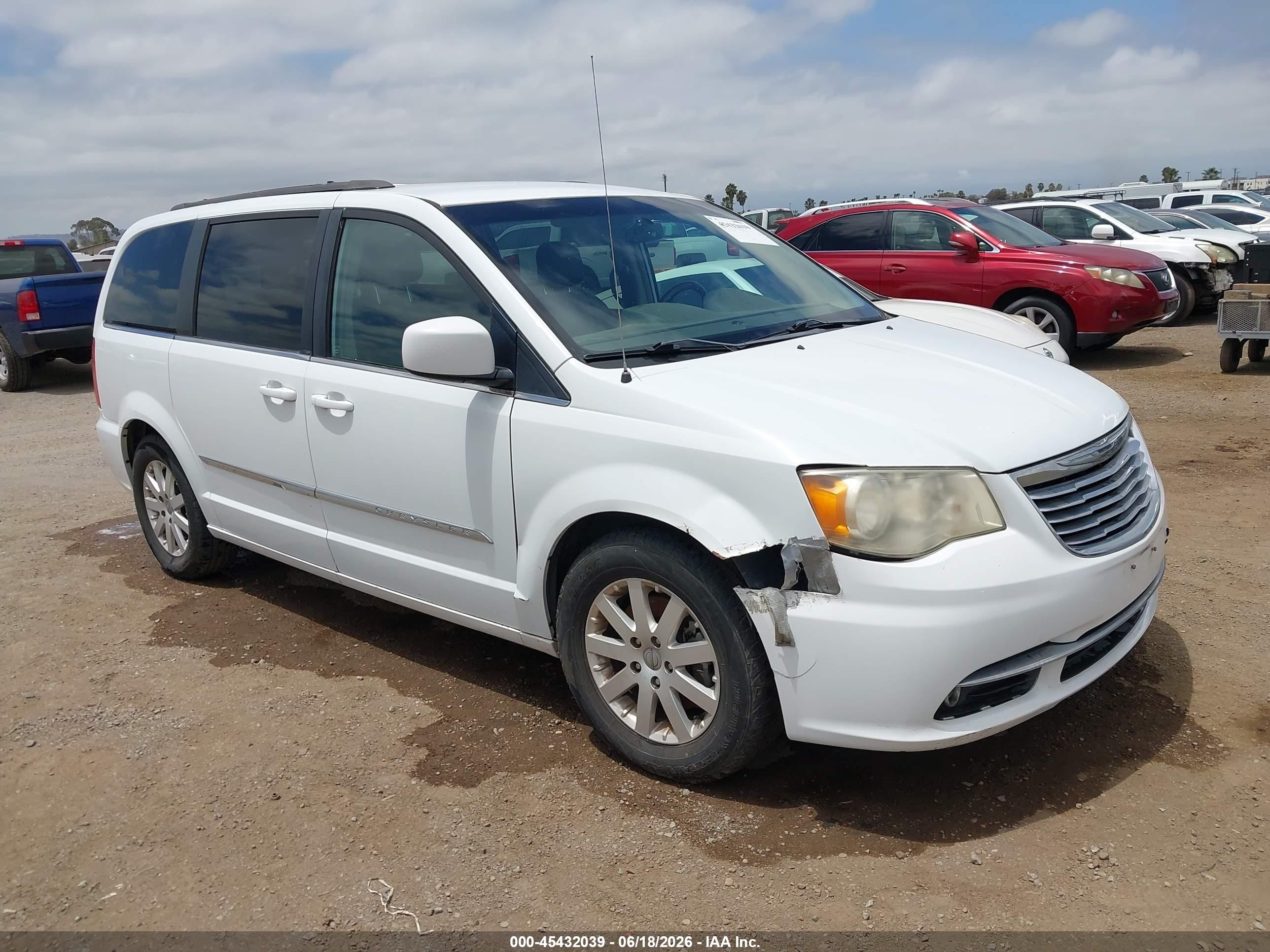 2014 Chrysler Town & Country Touring Белый vin: 2C4RC1BG2ER325955