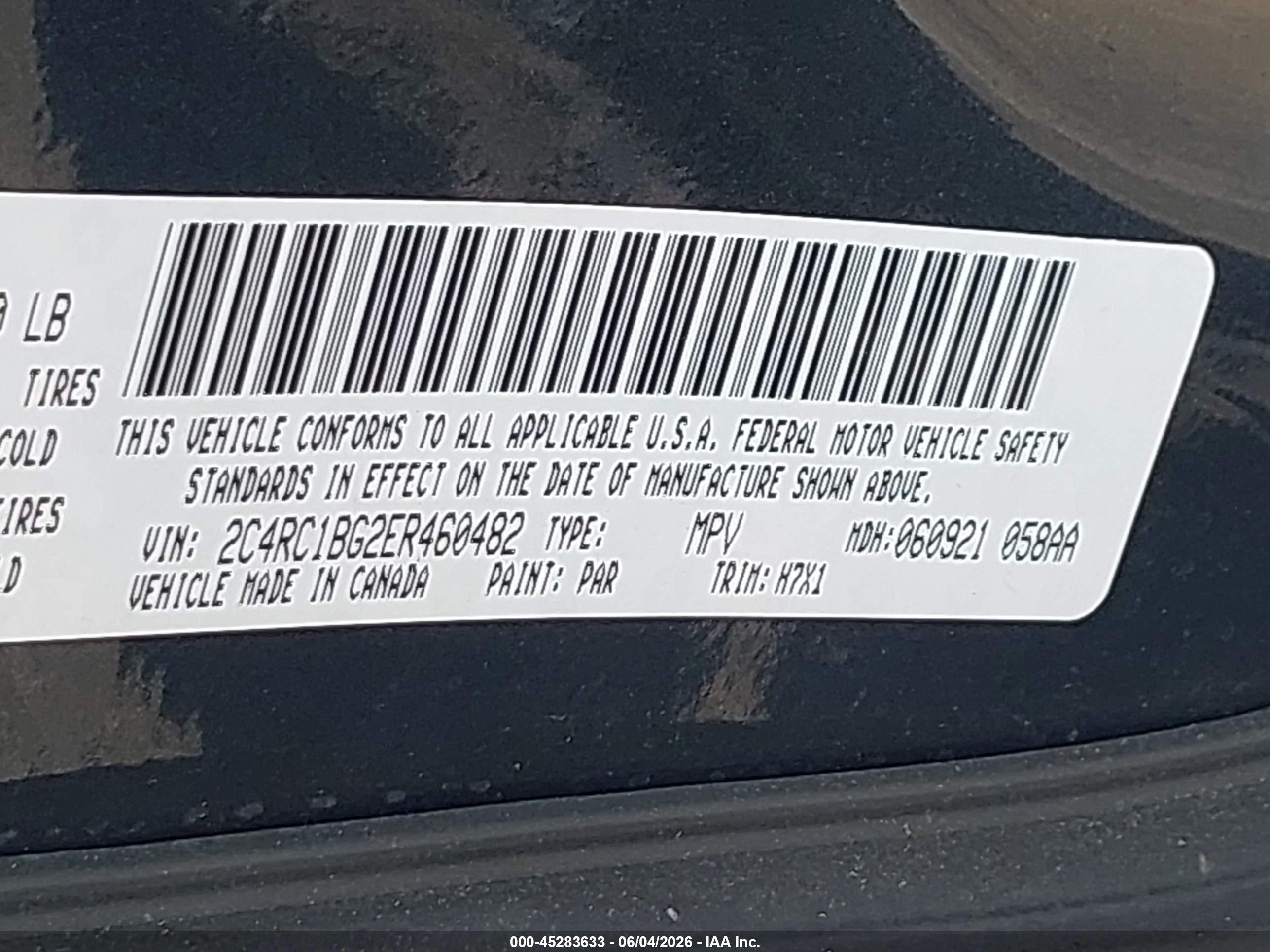 2014 Chrysler Town & Country Touring Black vin: 2C4RC1BG2ER460482