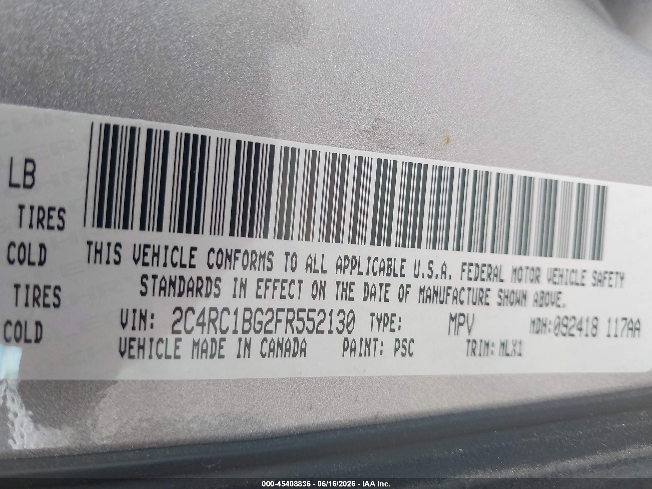 2015 Chrysler Town & Country Touring Gray vin: 2C4RC1BG2FR552130