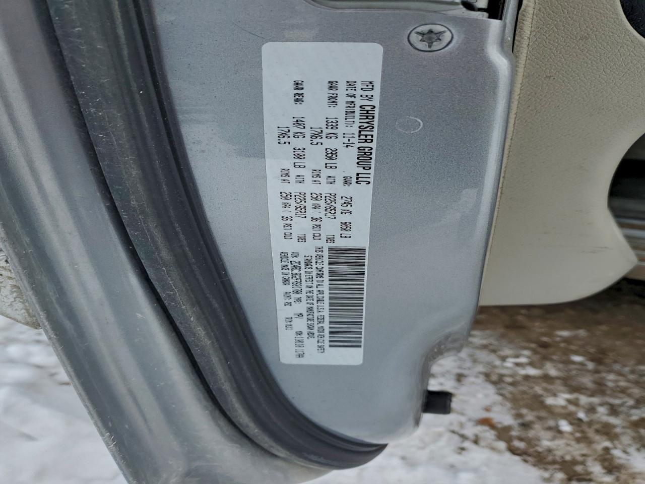 2015 Chrysler Town & Country Touring Silver vin: 2C4RC1BG2FR601780