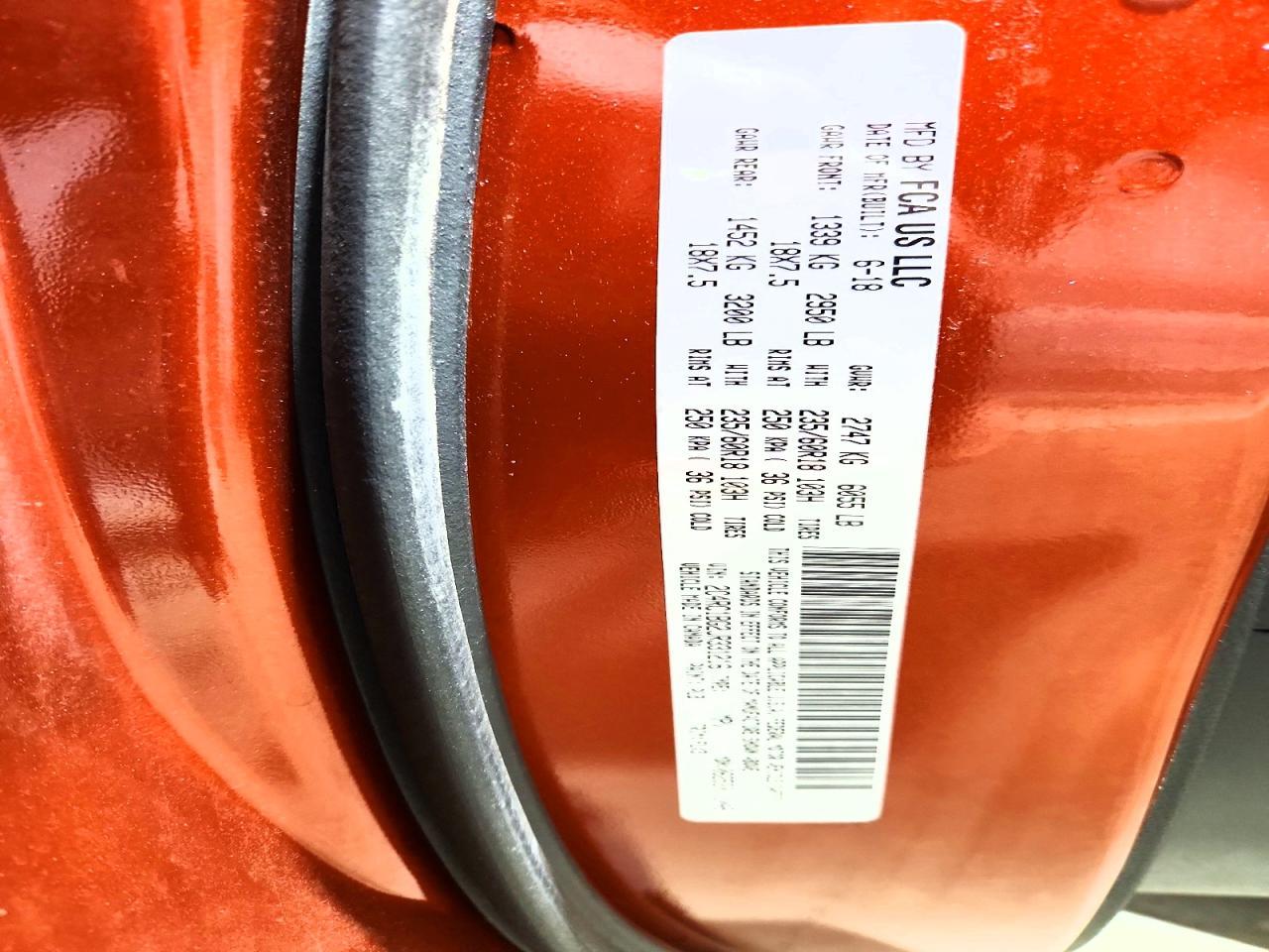 2018 Chrysler Pacifica Touring L Orange vin: 2C4RC1BG2JR331216