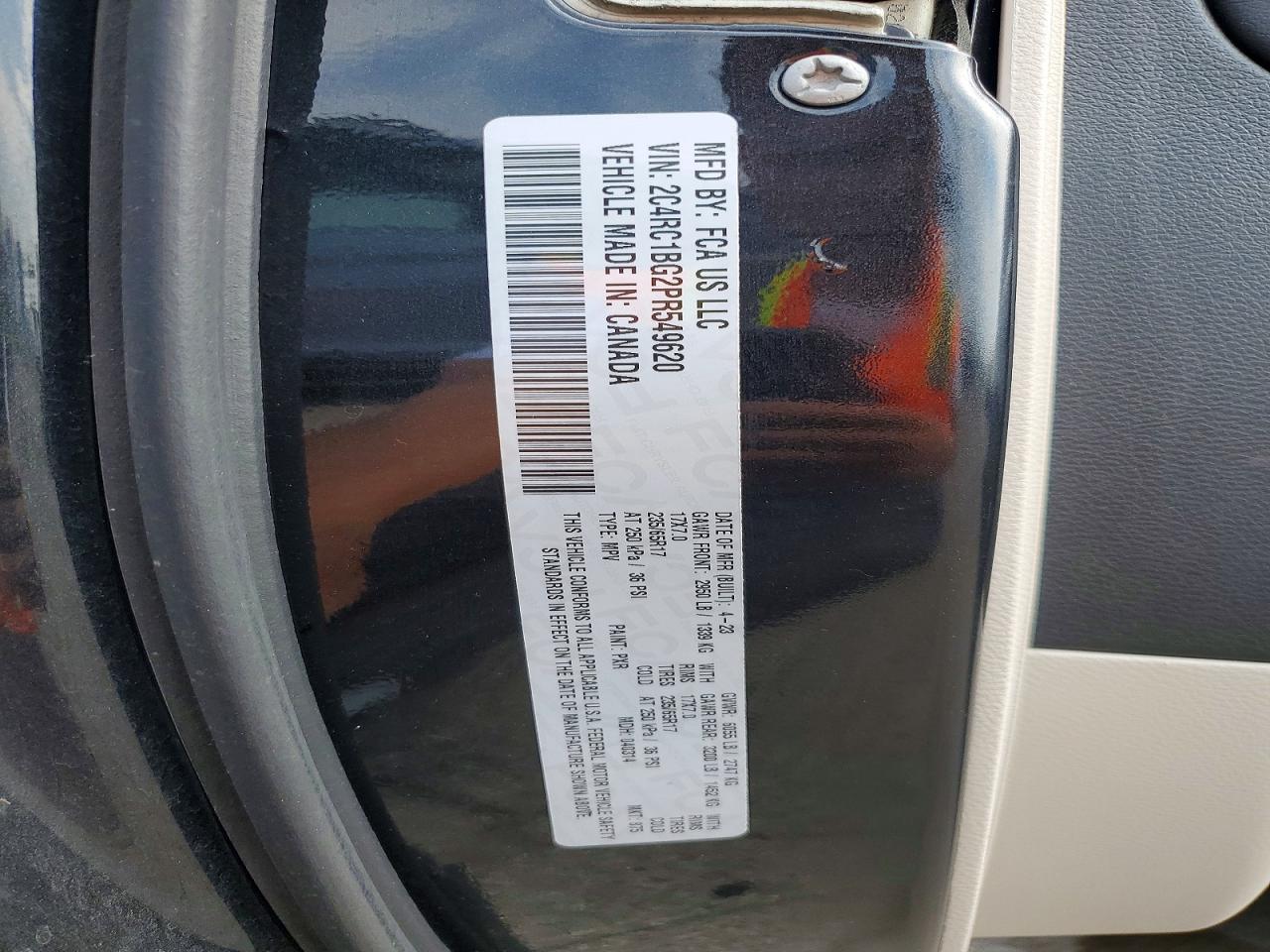 2023 Chrysler Pacifica Touring L Black vin: 2C4RC1BG2PR549620