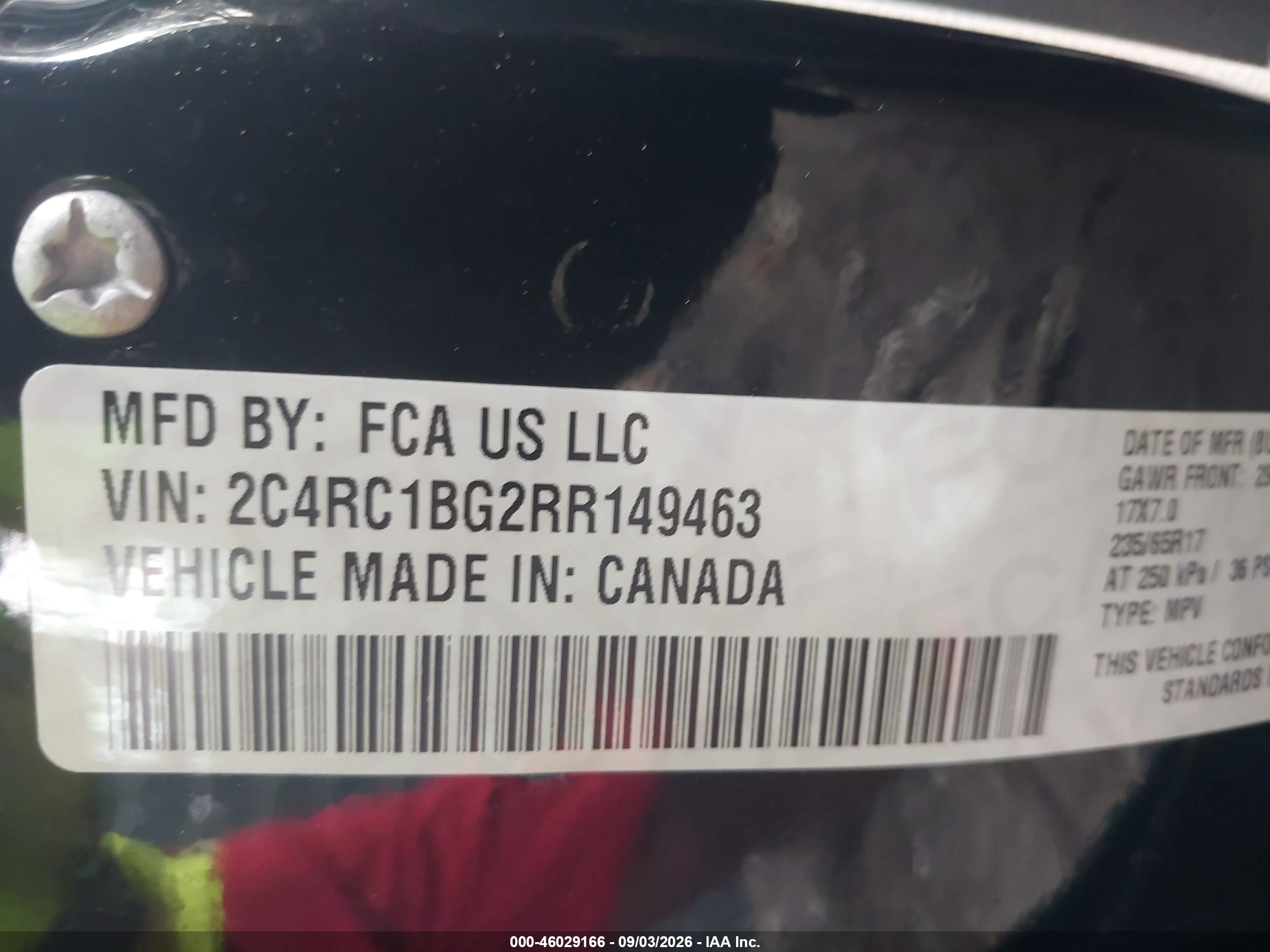 2024 Chrysler Pacifica Touring L Black vin: 2C4RC1BG2RR149463