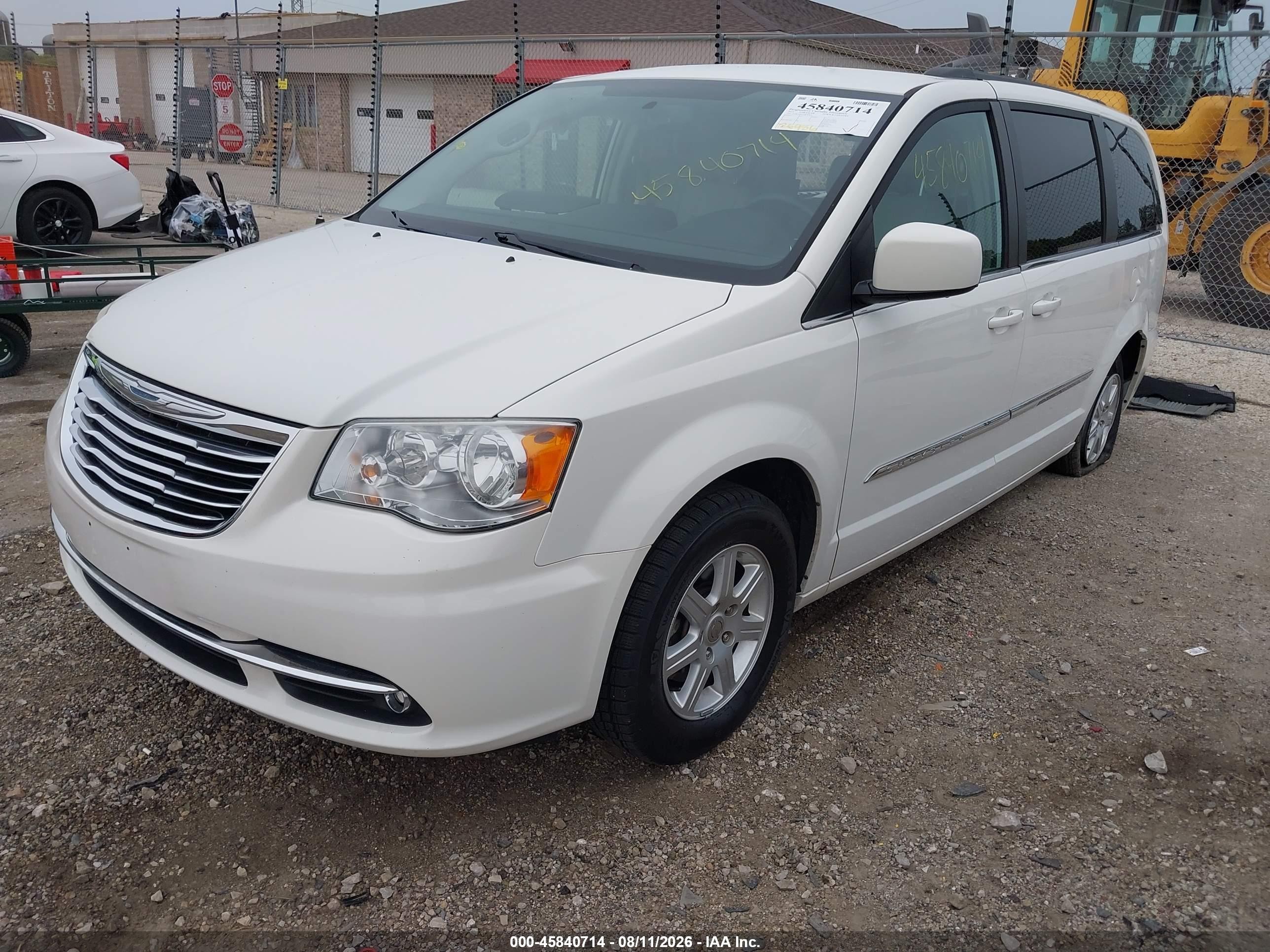 2012 Chrysler Town & Country Touring Белый vin: 2C4RC1BG3CR187873