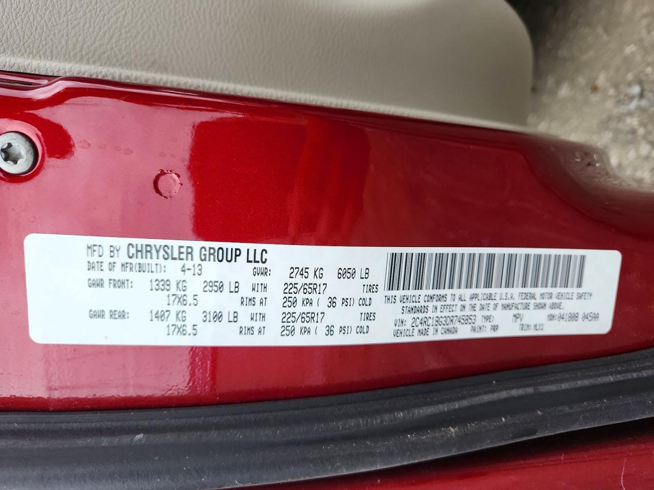 2013 Chrysler Town & Country Touring Красный vin: 2C4RC1BG3DR745853