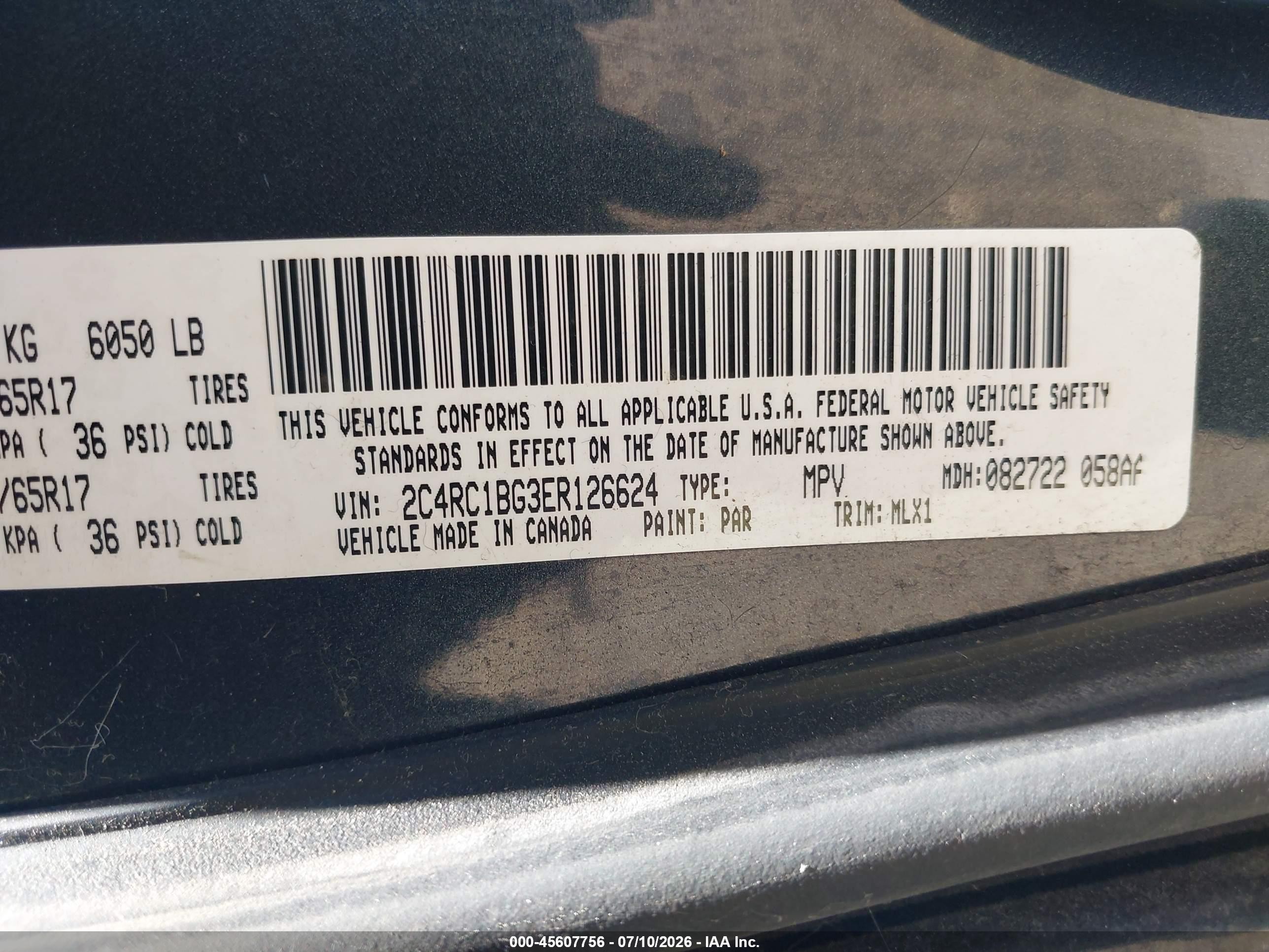 2014 Chrysler Town & Country Touring Blue vin: 2C4RC1BG3ER126624