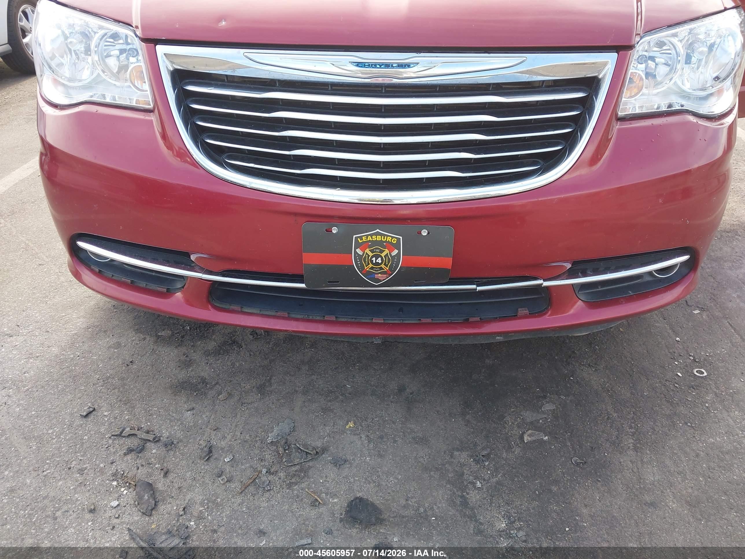 2014 Chrysler Town & Country Touring Burgundy vin: 2C4RC1BG3ER251607