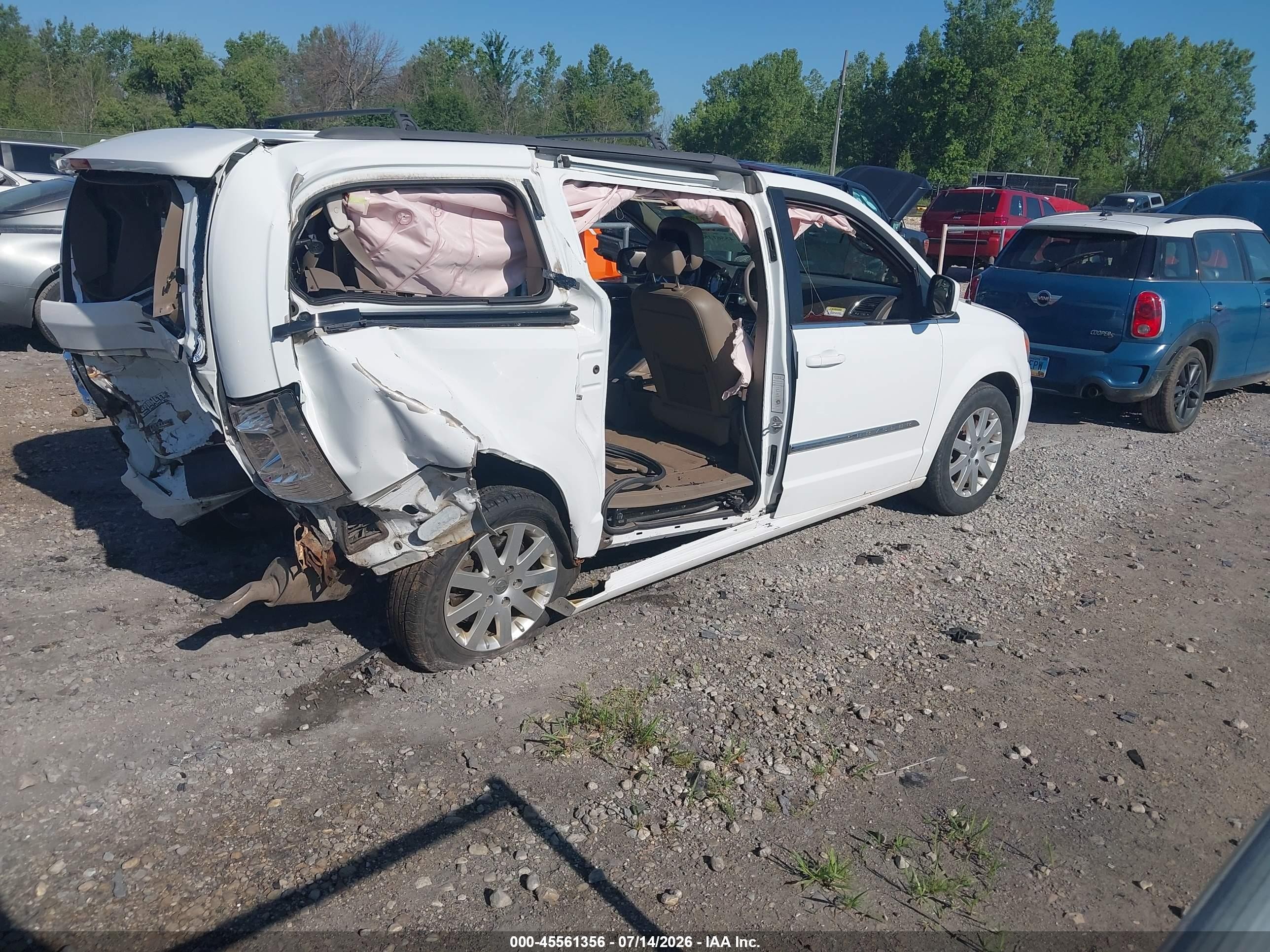 2014 Chrysler Town & Country Touring Белый vin: 2C4RC1BG3ER326130