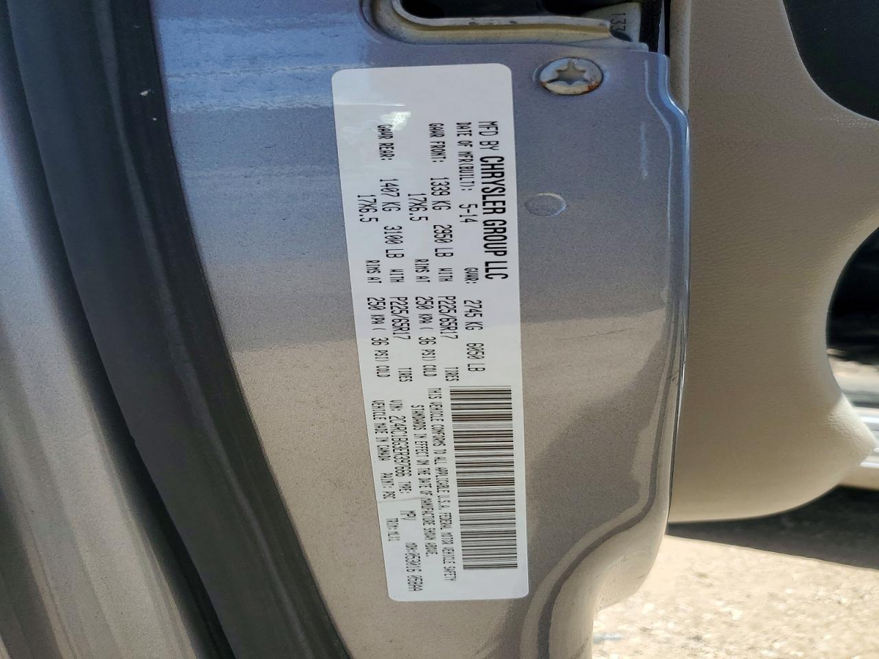 2014 Chrysler Town & Country Touring Silver vin: 2C4RC1BG3ER397666