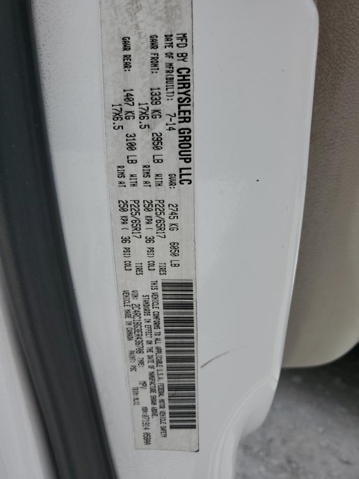 2014 Chrysler Town & Country Touring White vin: 2C4RC1BG3ER436708