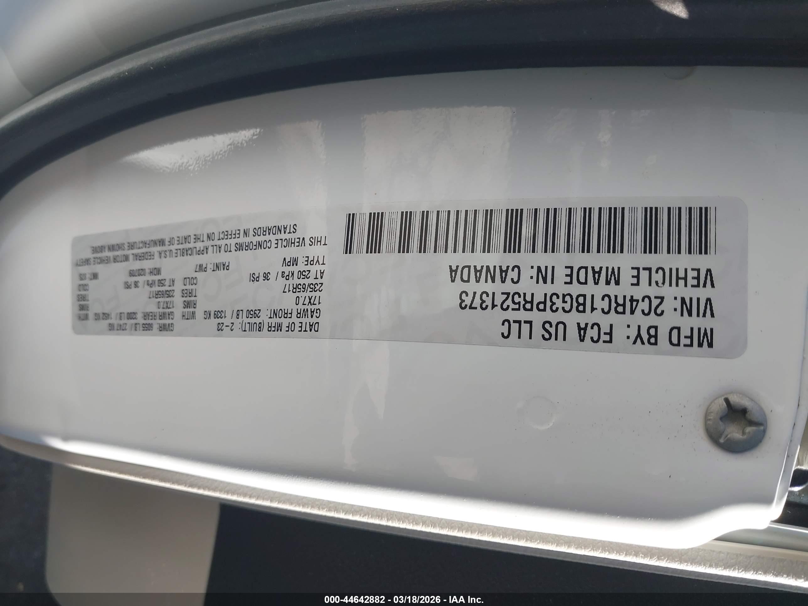 2023 Chrysler Pacifica Touring L White vin: 2C4RC1BG3PR521373