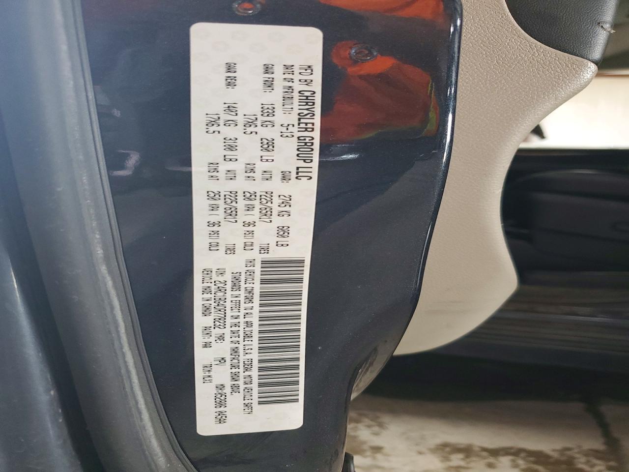 2013 Chrysler Town & Country Touring Blue vin: 2C4RC1BG4DR778232