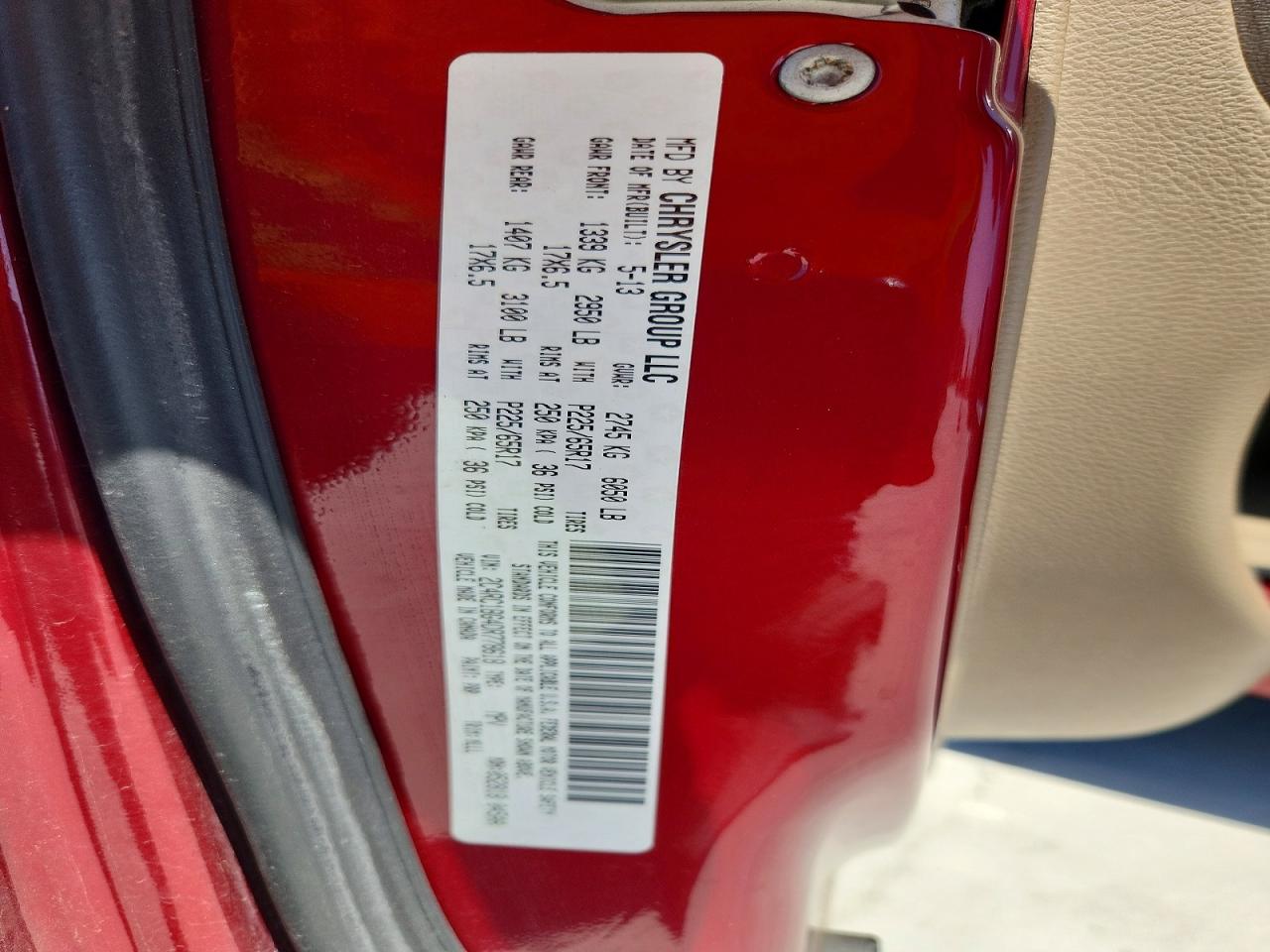 2013 Chrysler Town & Country Touring Red vin: 2C4RC1BG4DR778618