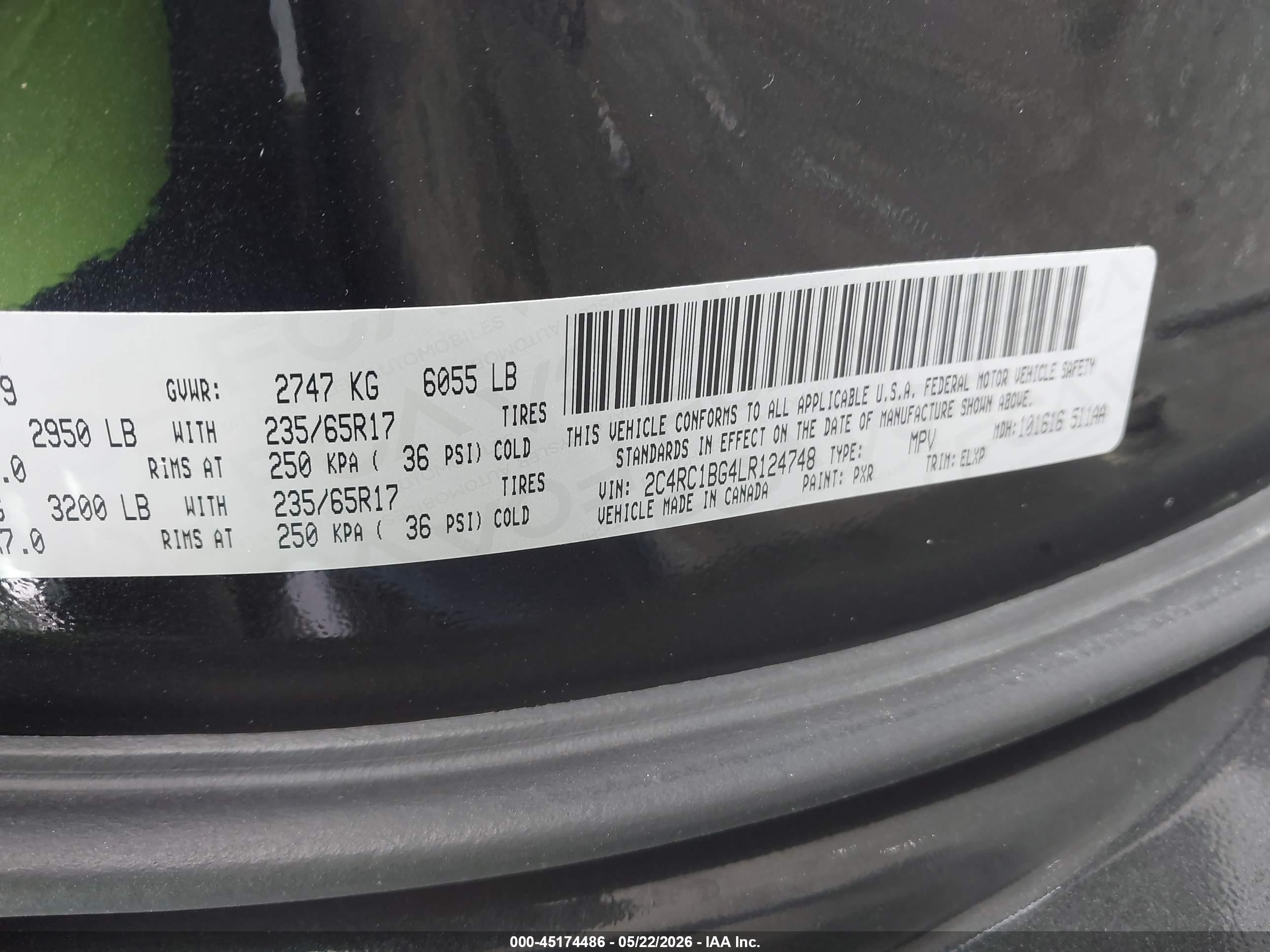 2020 Chrysler Pacifica Touring L Black vin: 2C4RC1BG4LR124748