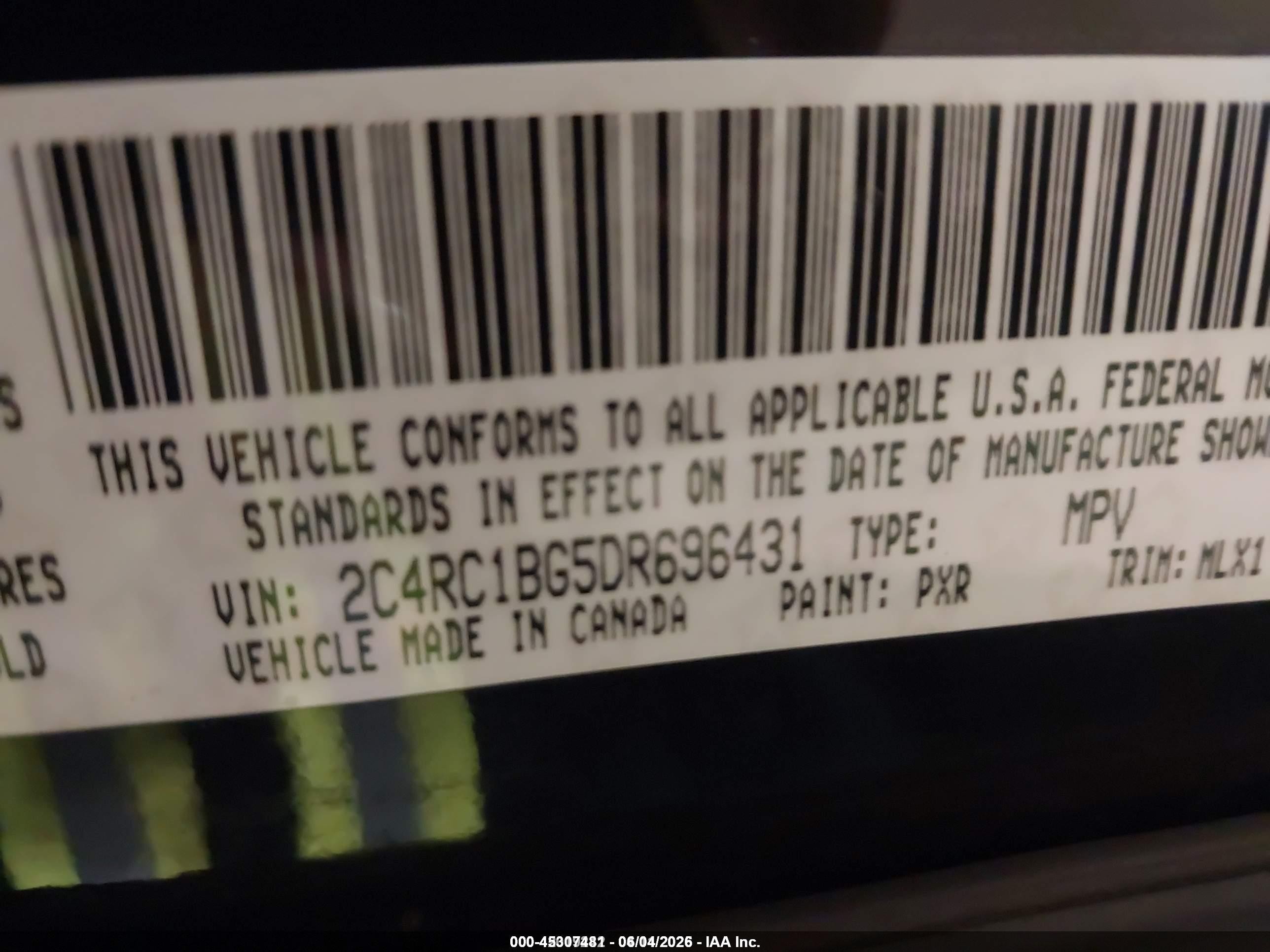 2013 Chrysler Town & Country Touring Black vin: 2C4RC1BG5DR696431