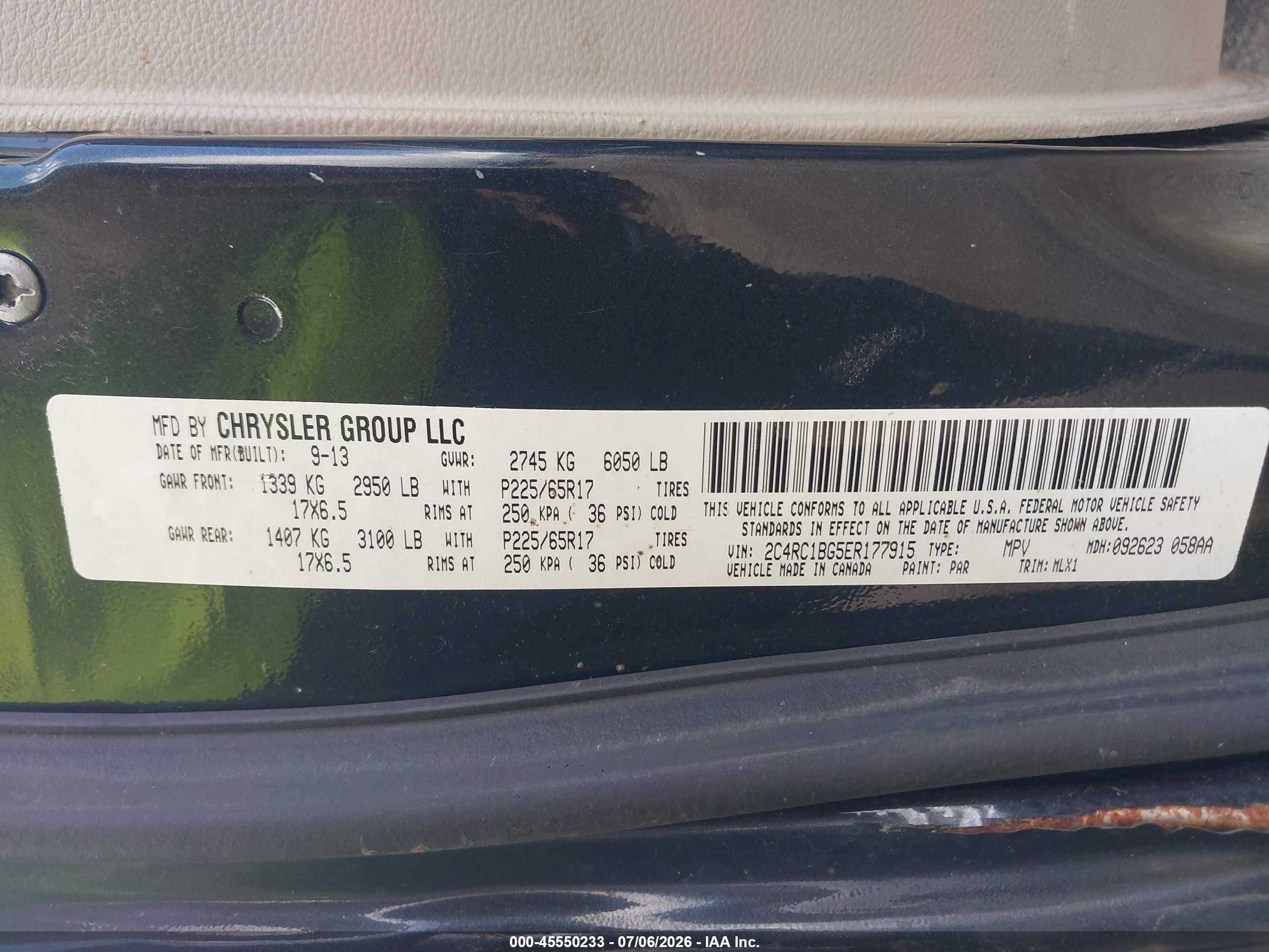 2014 Chrysler Town & Country Touring Gray vin: 2C4RC1BG5ER177915