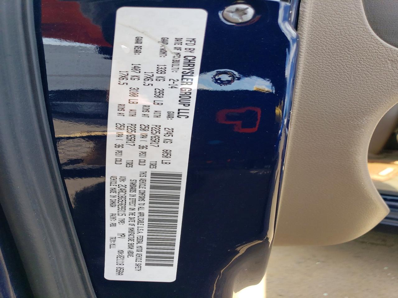 2014 Chrysler Town & Country Touring Blue vin: 2C4RC1BG5ER293115