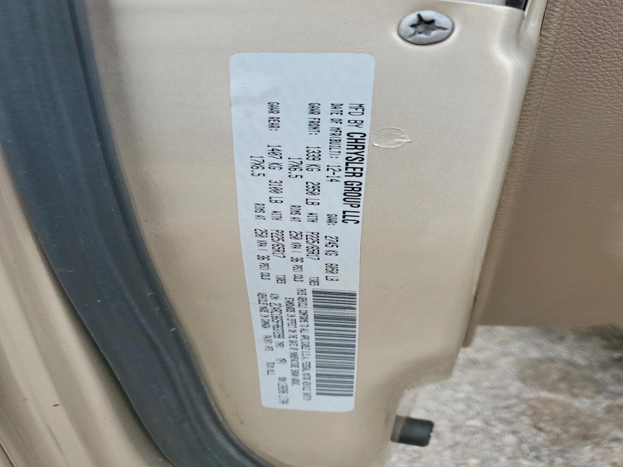 2015 Chrysler Town & Country Touring Gold vin: 2C4RC1BG5FR637298