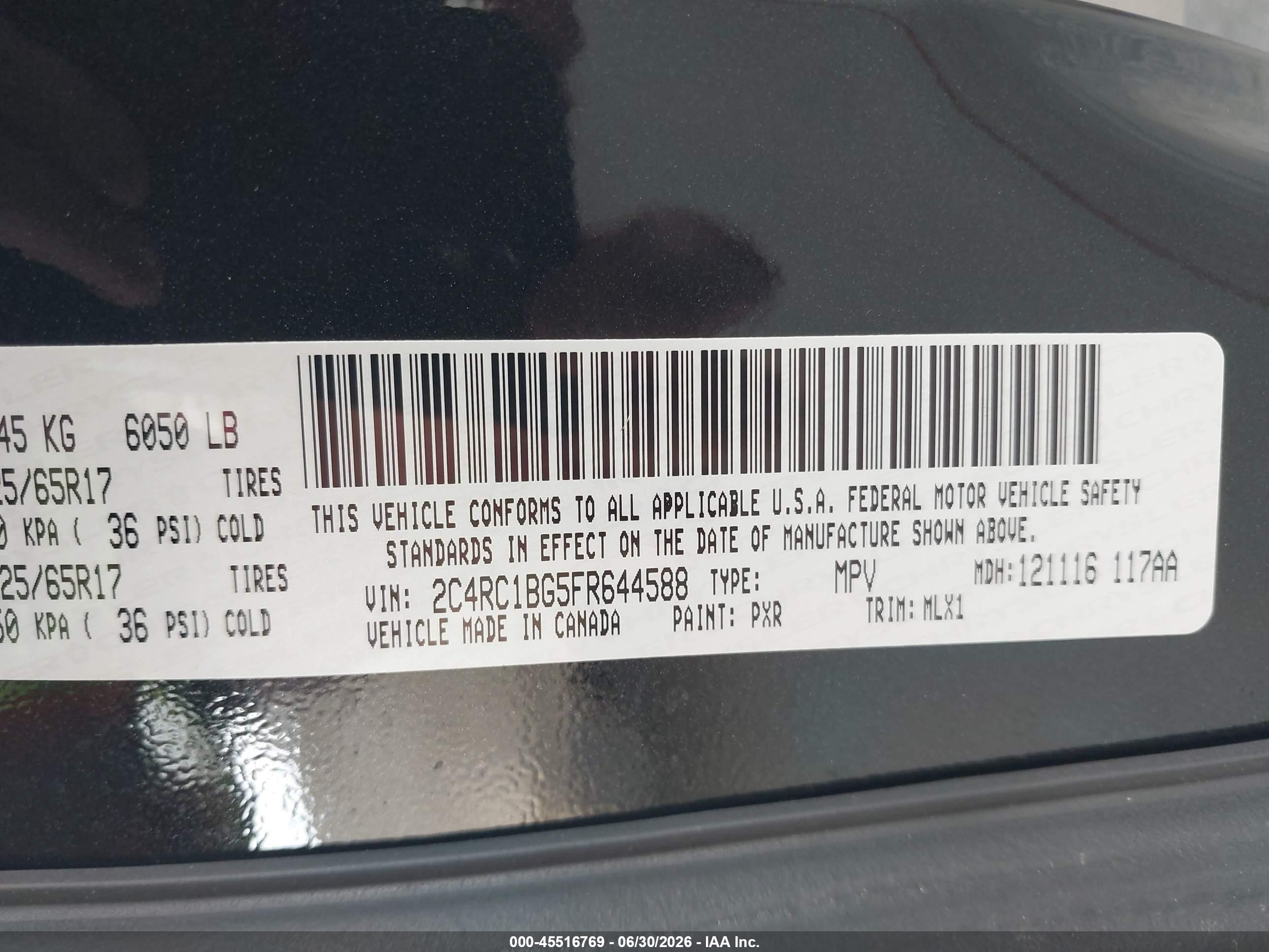 2015 Chrysler Town & Country Touring Черный vin: 2C4RC1BG5FR644588