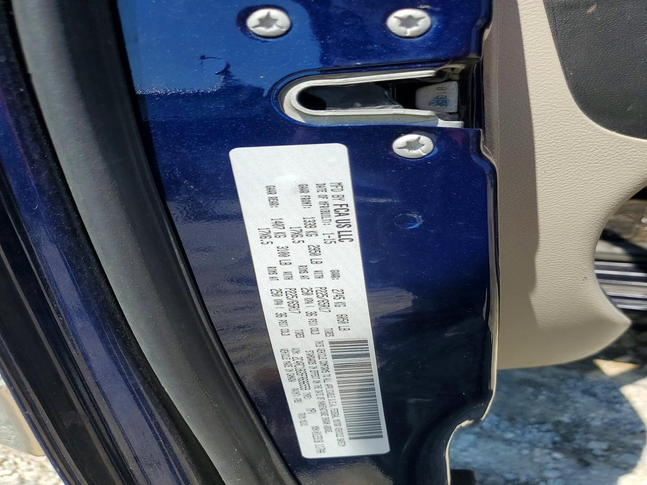 2015 Chrysler Town & Country Touring Blue vin: 2C4RC1BG5FR696559