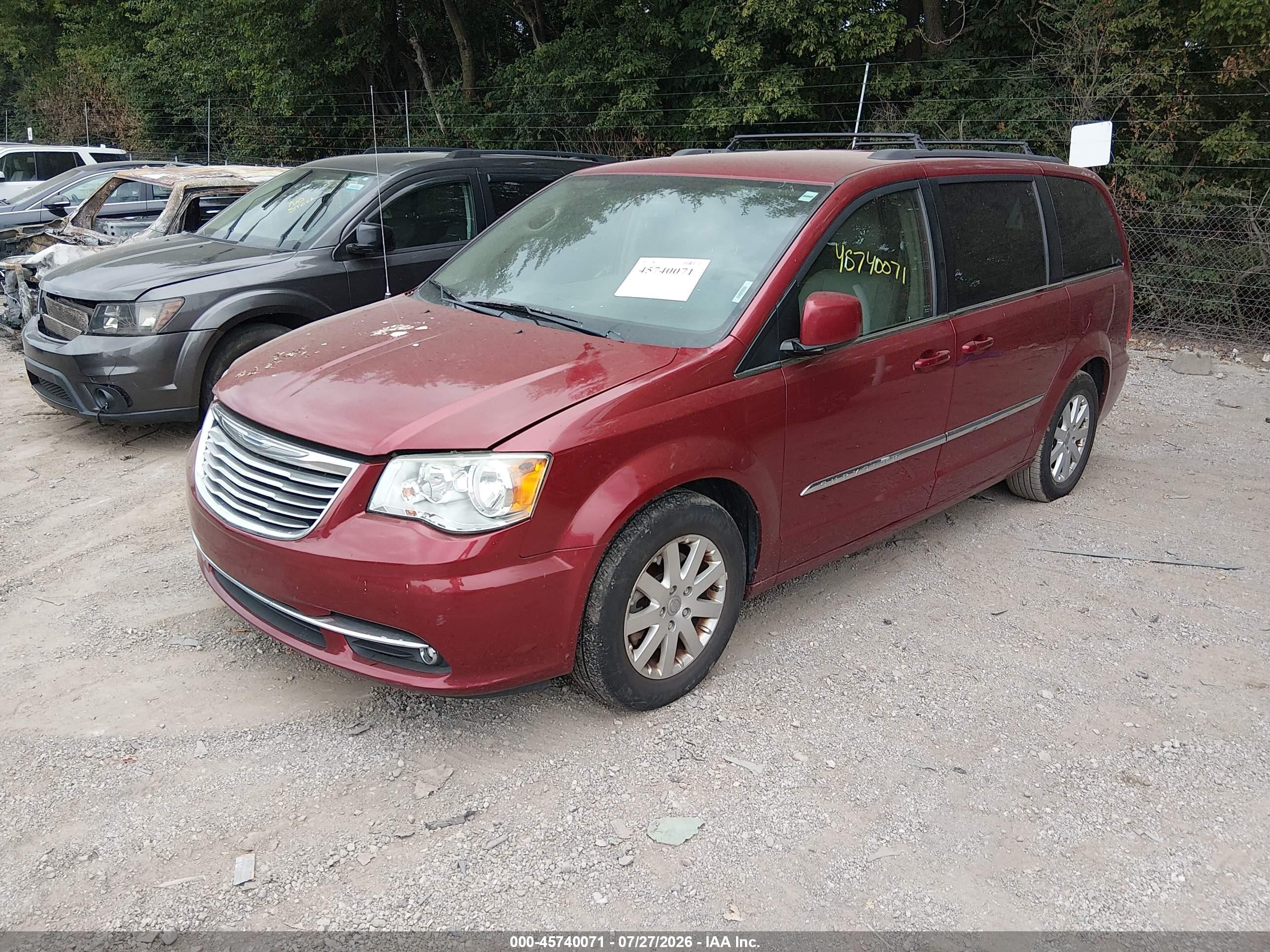2015 Chrysler Town & Country Touring Красный vin: 2C4RC1BG5FR730872